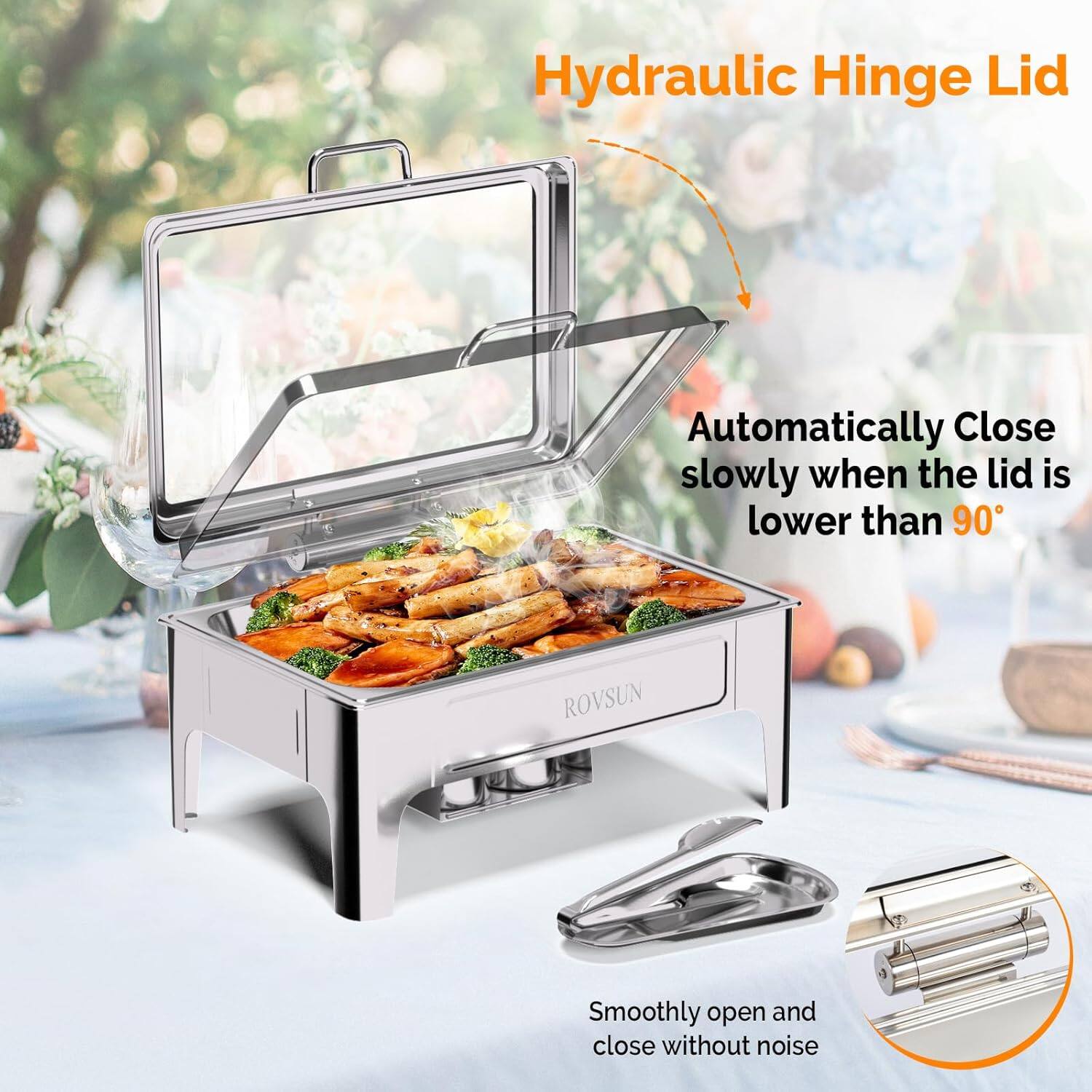 Hydraulic Hinge Lid

Automatically Close slowly when the lid is lower than 90°

Smoothly open and close without noise

ROVSUN