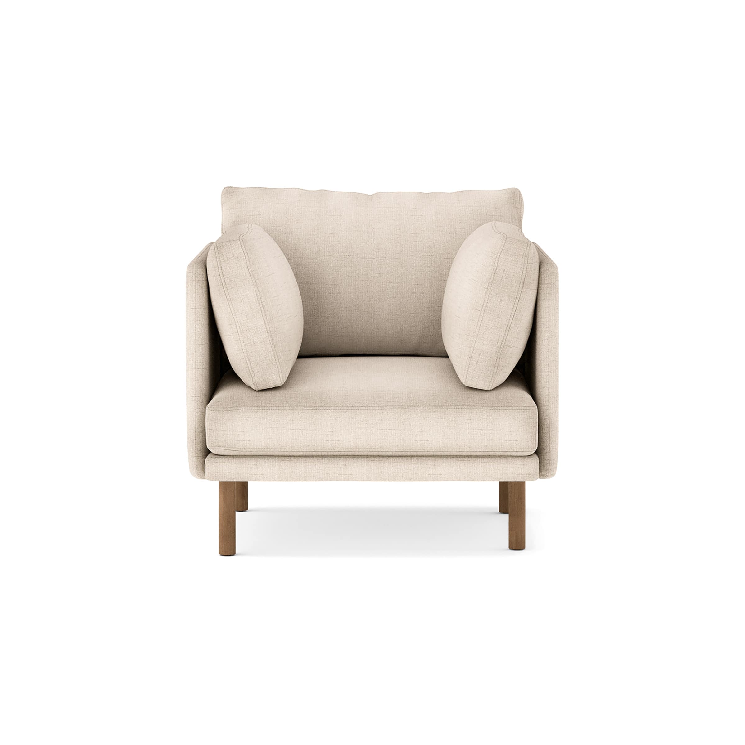 Front. Burrow - Modern Field Armchair - Oatmeal.