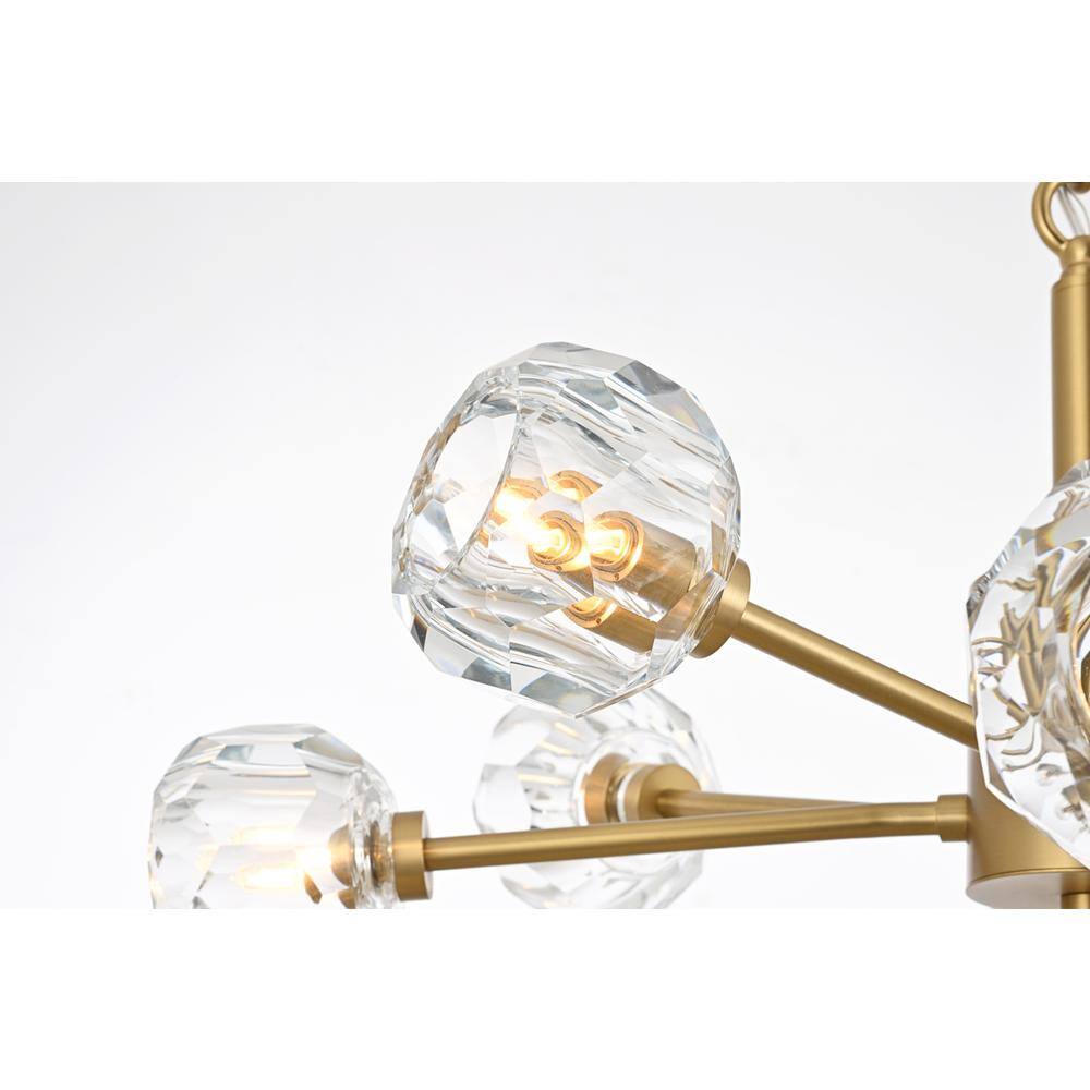 Alt View 5. Elegant Lighting - Graham 8 Light Pendant in Gold - Gold And Clear.