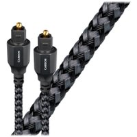 AudioQuest - 5.0M Carbon Optical Toslink Fiber-Optic Cable + Mini-Adaptor - Black - Front_Zoom