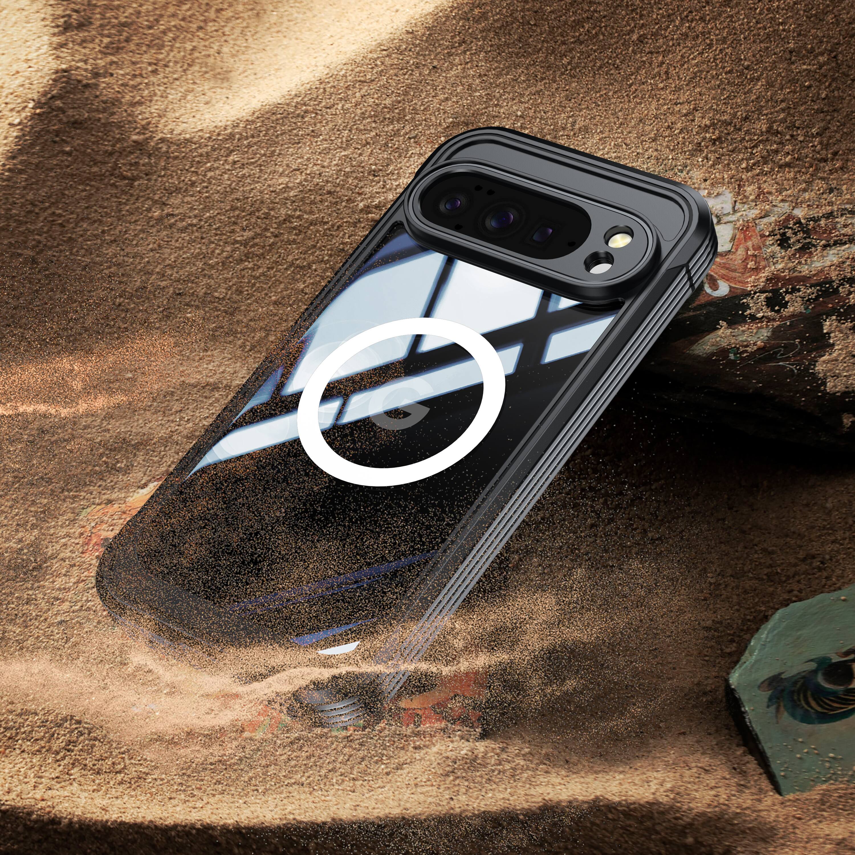 Alt View 3. Dteck - Full-Body Case for Google Pixel 10 Pro XL with Built-in Screen Protector, Magnetic Rugged Shockproof Protective Cover - Black.