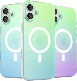 Ornarto - Magnetic Case for iPhone 16 Plus 6.7" Compatible with MagSafe,Shockproof Protective Rainbow Phone Cover - Green