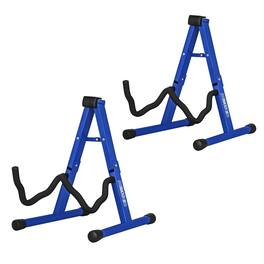 5 CORE - Guitar Stand 2Pc A Frame w Foam Arm for Acoustic Bass - Blue