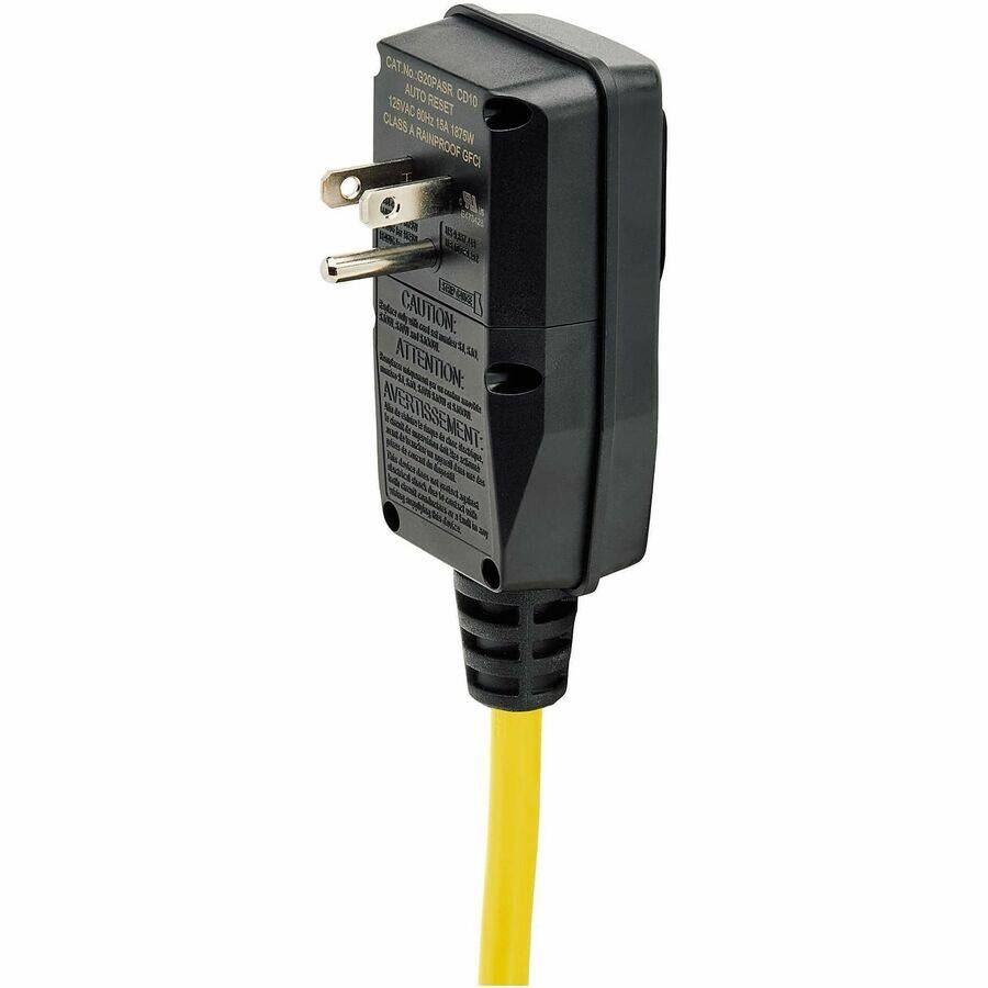 CAT. No. G20PASR CD10  
AUTO RESET  
125/400V 16A 1876W  
CLASS A RAINPROOF 66C  
CAUTION:  
ATTENTION:  
AVERTISSEMENT: