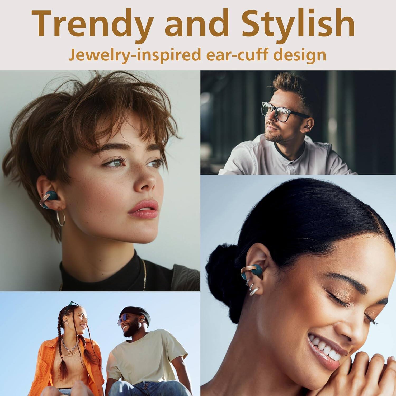 Trendy and Stylish  
Jewelry-inspired ear-cuff design