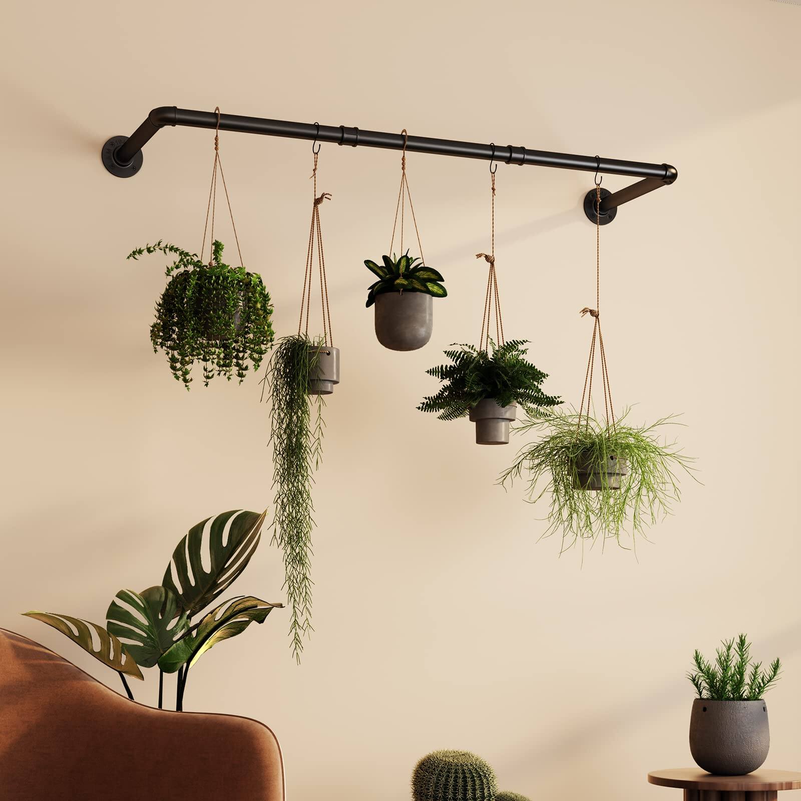 Alt View 1. Refined Abode Design - Industrial Pipe Clothing Rack Clothes Racks For Hanging Garment Iron Bar Multi-purpose Rod Closet 2 Base() () - Default.