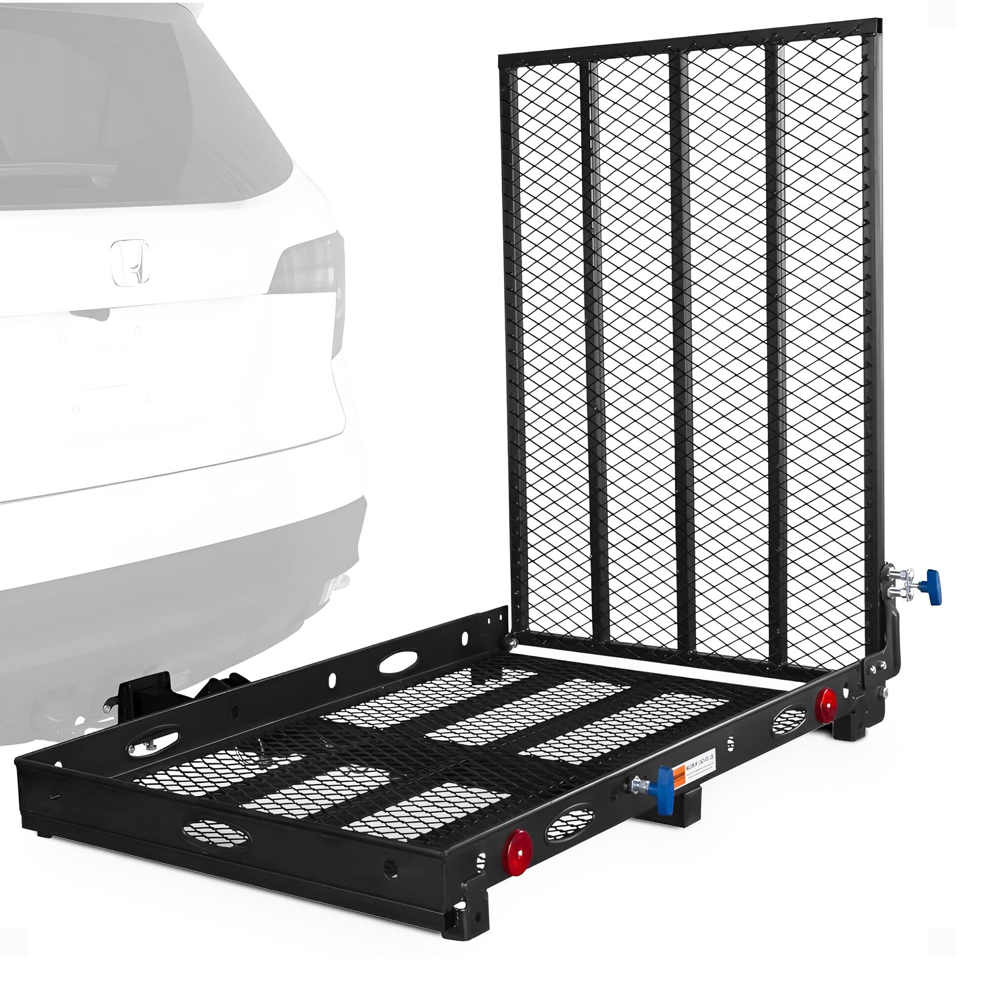 Silver Spring - Folding Steel Scooter/Wheelchair Carrier with Ramp & Hitch Mount - Black