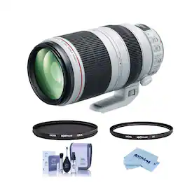 Bundle - Canon - EF 100-400mm f/4.5-5.6L IS II USM Lens, with Hoya 77mm UV+CPL Filter Kit, Cleaning Kit, Cleaning Cloth