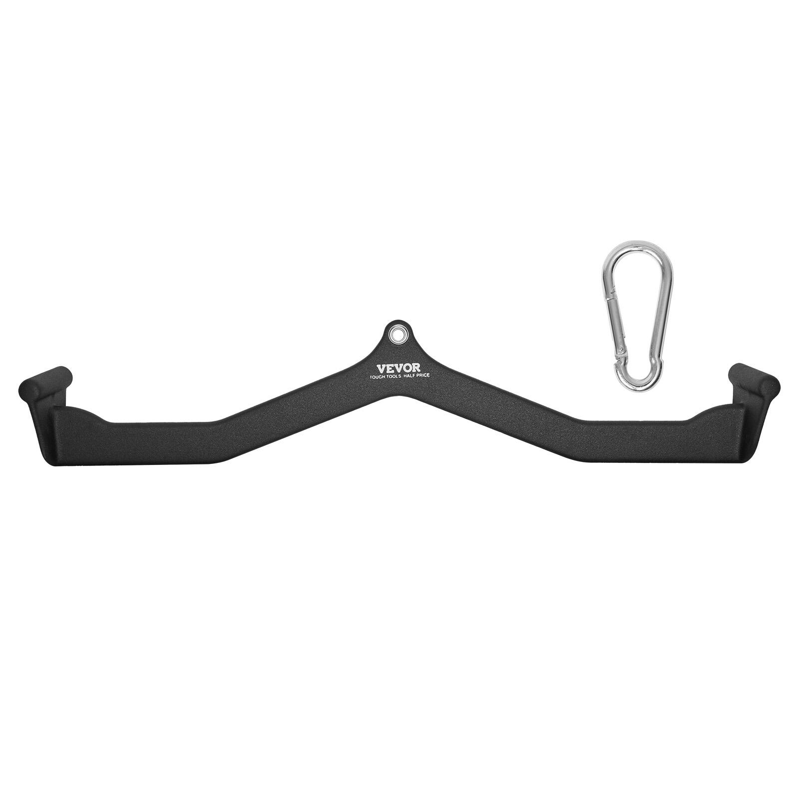 Front. VEVOR - LAT Pulldown Attachment, Cable Machine Rowing V-bar Attachment, Tricep Pull Down Bar, Back Strength Training - Black.