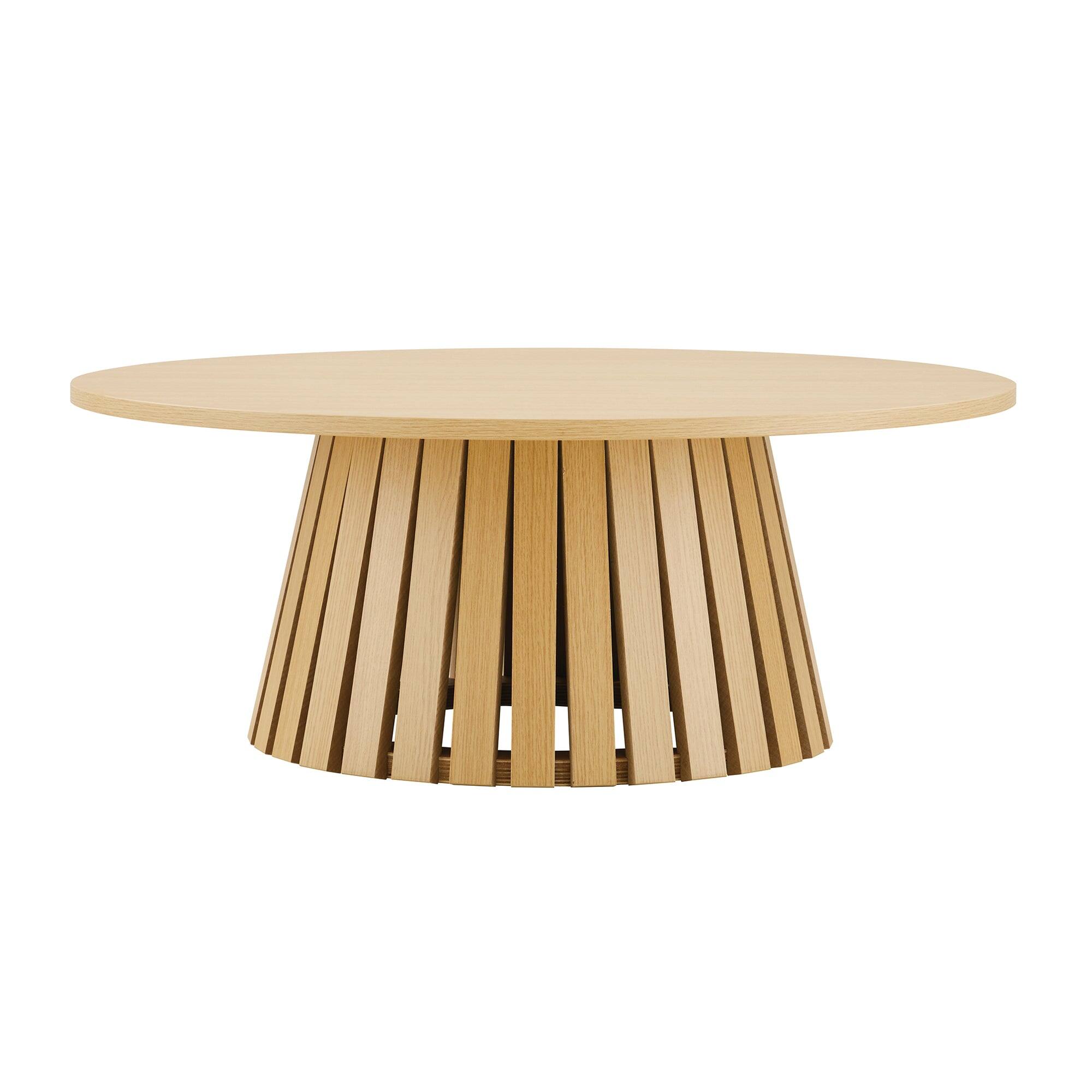 Front. Manhattan Comfort - Layla Scandinavian Modern Coffee Table - Light Oak.
