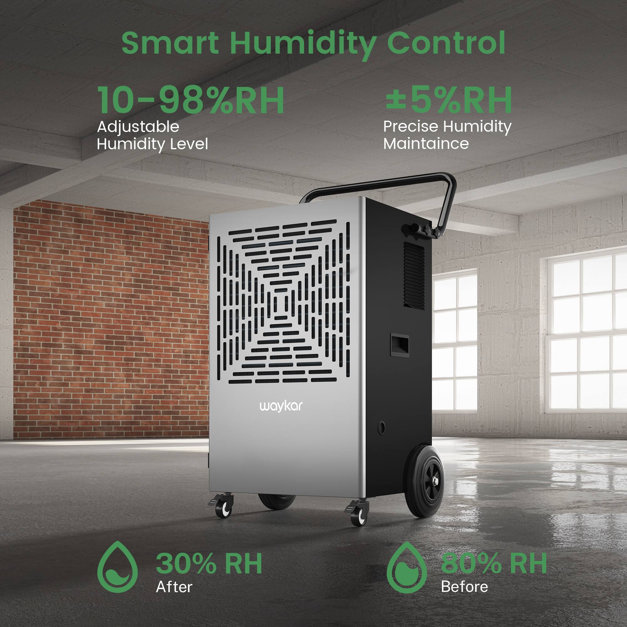 Smart Humidity Control

10–98%RH  
Adjustable Humidity Level

±5%RH  
Precise Humidity Maintenance

30% RH After

80% RH Before