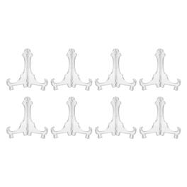 Unique Bargains - 8pcs Acrylic Easels Plate Stands 7.87 Inch Folding Display Holder for Frames Pictures Magazines - Clear