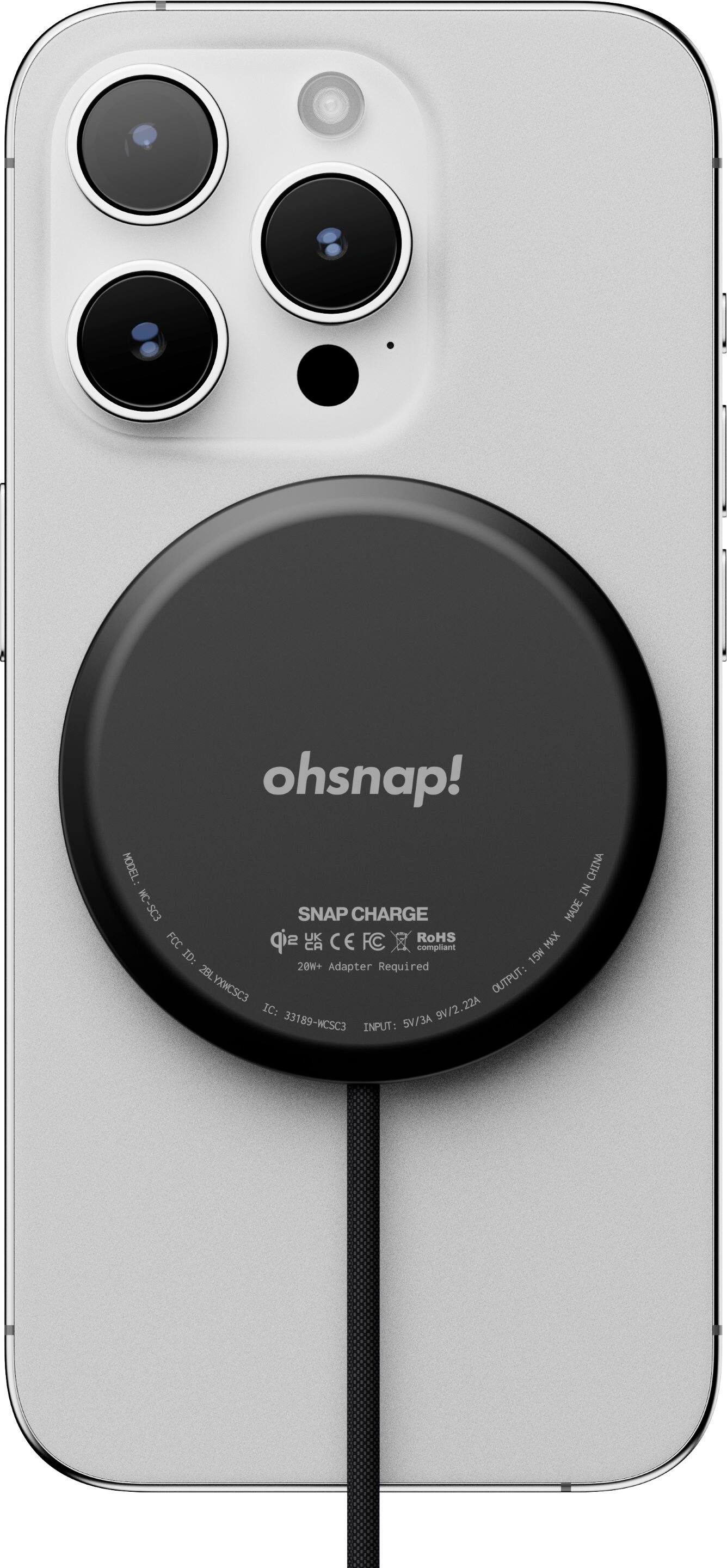ohsnap! MODEL: VNH-SC3 Snap Charge Made in HC-SC3 FCC sip 2 CE FC RoHS MAX compliant ID: 15h 20W+ Adapter Required 2BLYXWCSC3 OUTPUT: IC: 33189-WCSC3 SV/3A 9V/2.22A INPUT:
