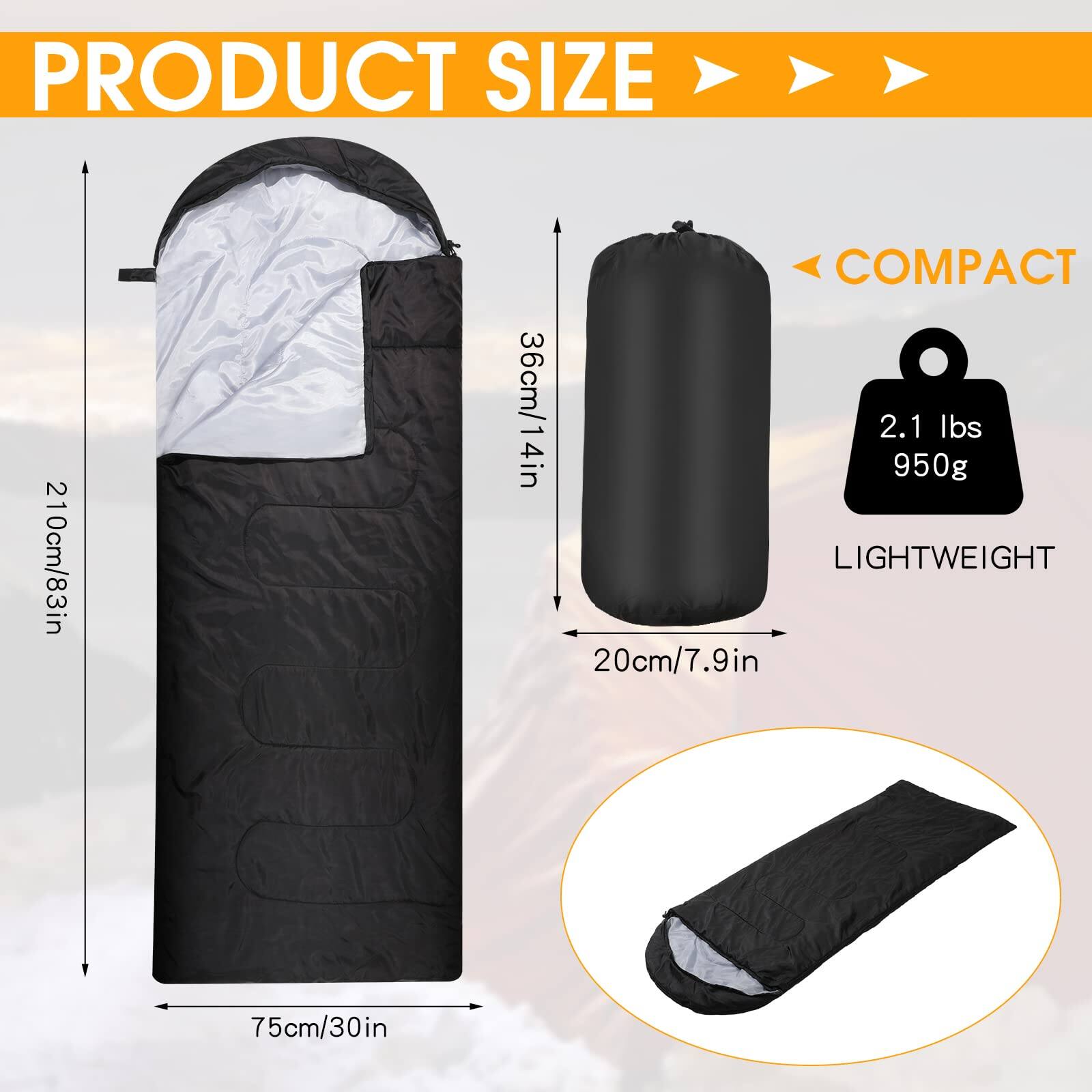 PRODUCT SIZE  
210cm/83in  
36cm/14in  
75cm/30in  

COMPACT  
2.1 lbs / 950g  

LIGHTWEIGHT  
20cm/7.9in