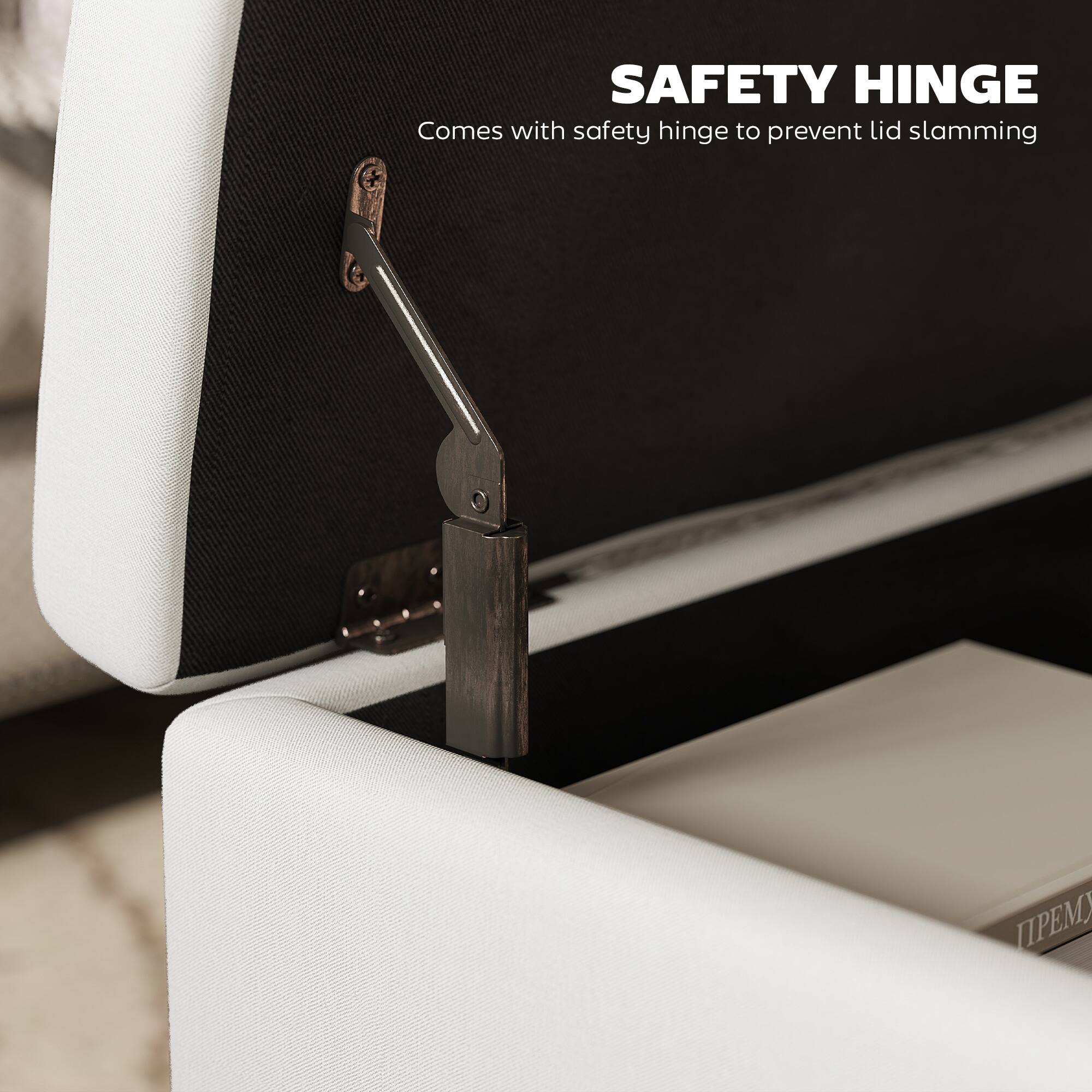 SAFETY HINGE  
Comes with safety hinge to prevent lid slamming