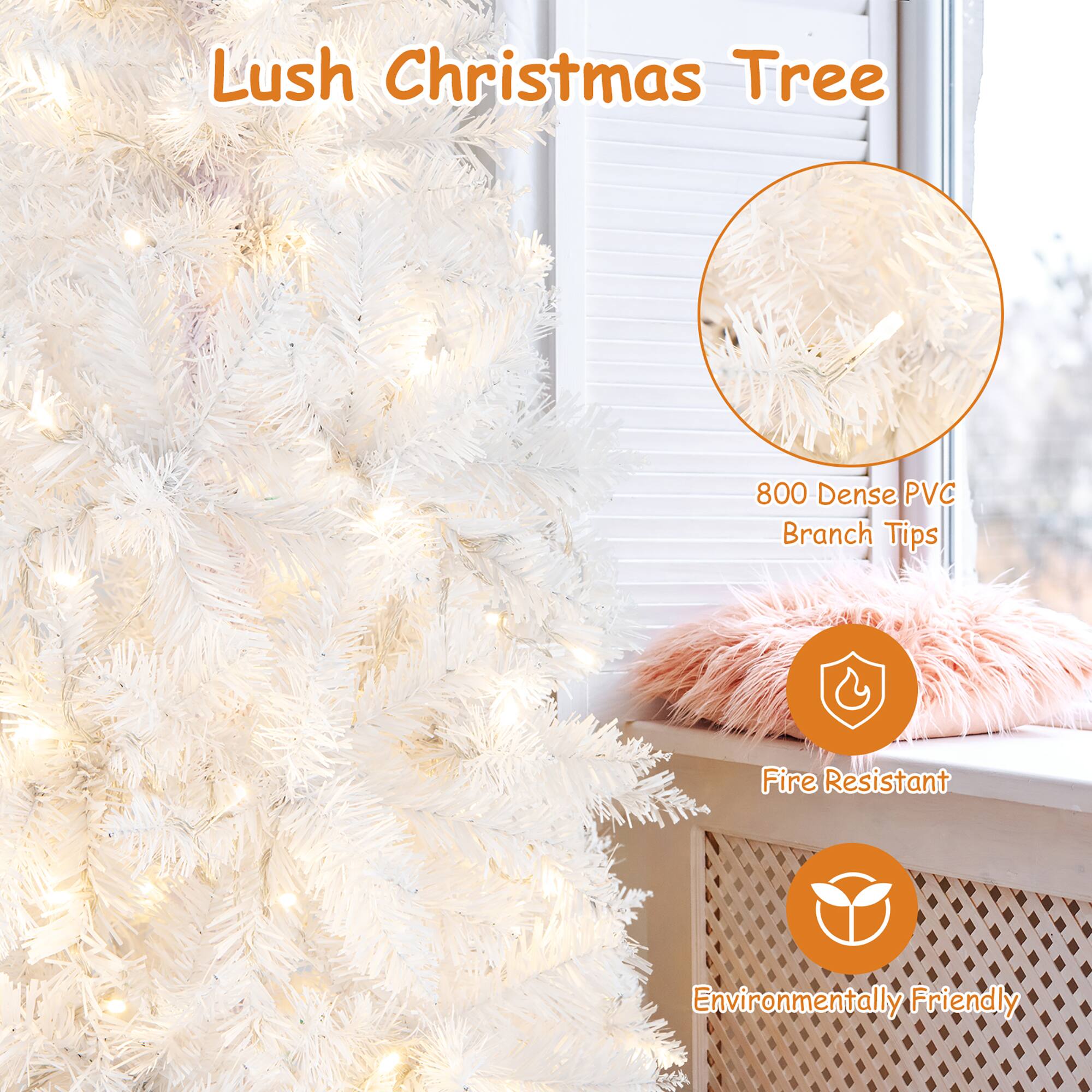Lush Christmas Tree

800 Dense PVC Branch Tips

Fire Resistant

Environmentally Friendly