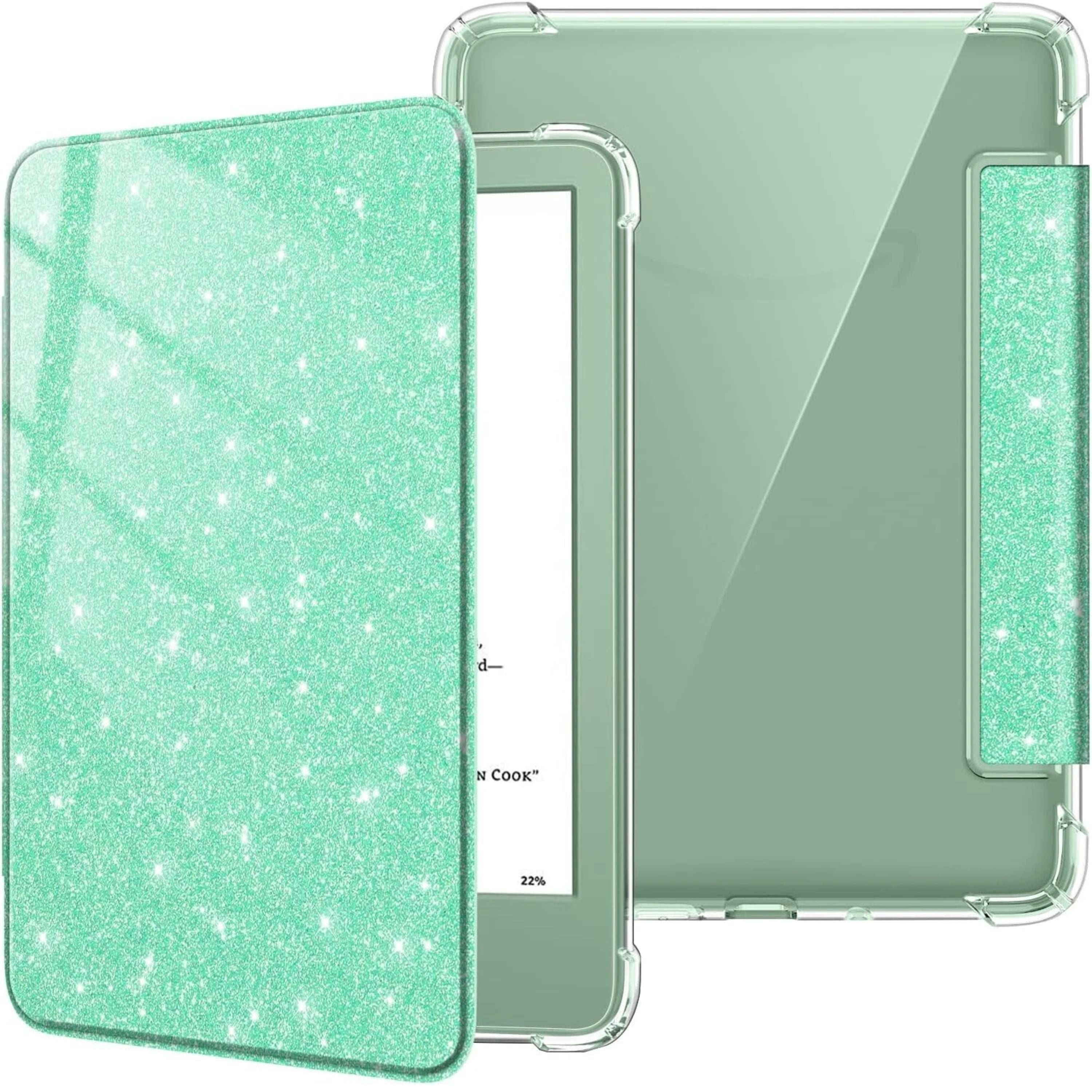 Kitcheniva - Lightweight Clear Slim Case For Kindle 6 Inch 11th Generation Glitter Green - Glittering Green