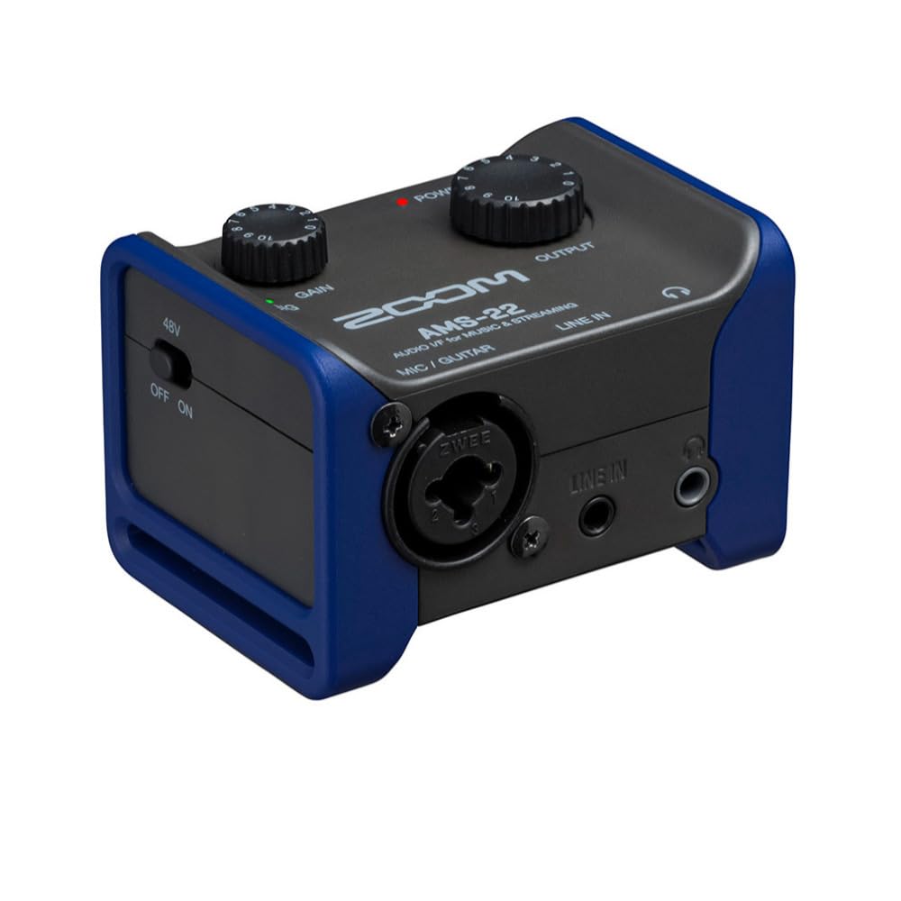 48V OFF ON  
6  
$ 3 9 4 POW 6 10 3  
OUTPUT GAIN MOOS BIG STREAMING IN AUDIO AMS-22 AV for MUSIC & LINE MIC  
GUITAR ZWEE LINEUN