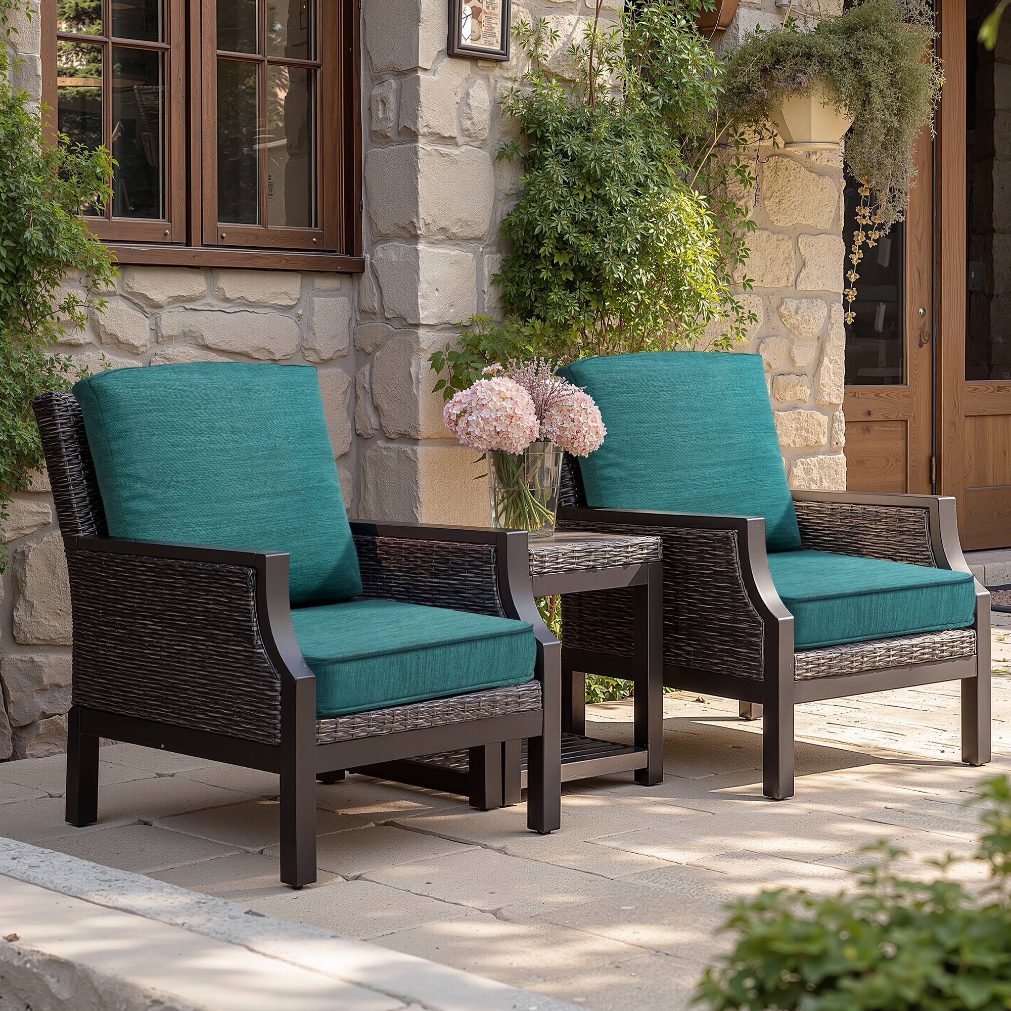 Alt View 4. Crestlive Products - Crestlive Products 24x24 Inch Water-Repellent Deep Seat Outdoor Cushions, Fade-Resistant Replacement for Patio Furniture - Green.