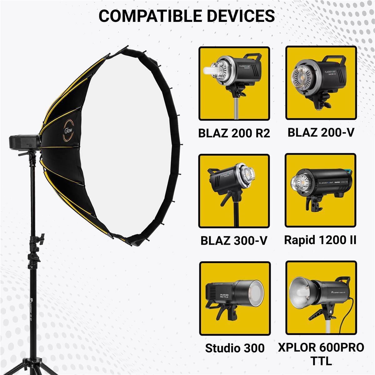 COMPATIBLE DEVICES  
AAVSTON Glow  
BLAZ 200 R2  
BLAZ 200-V  
BLAZ 300-V  
Rapid 1200 II  
Studio 300  
XPLOR 600PRO TTL