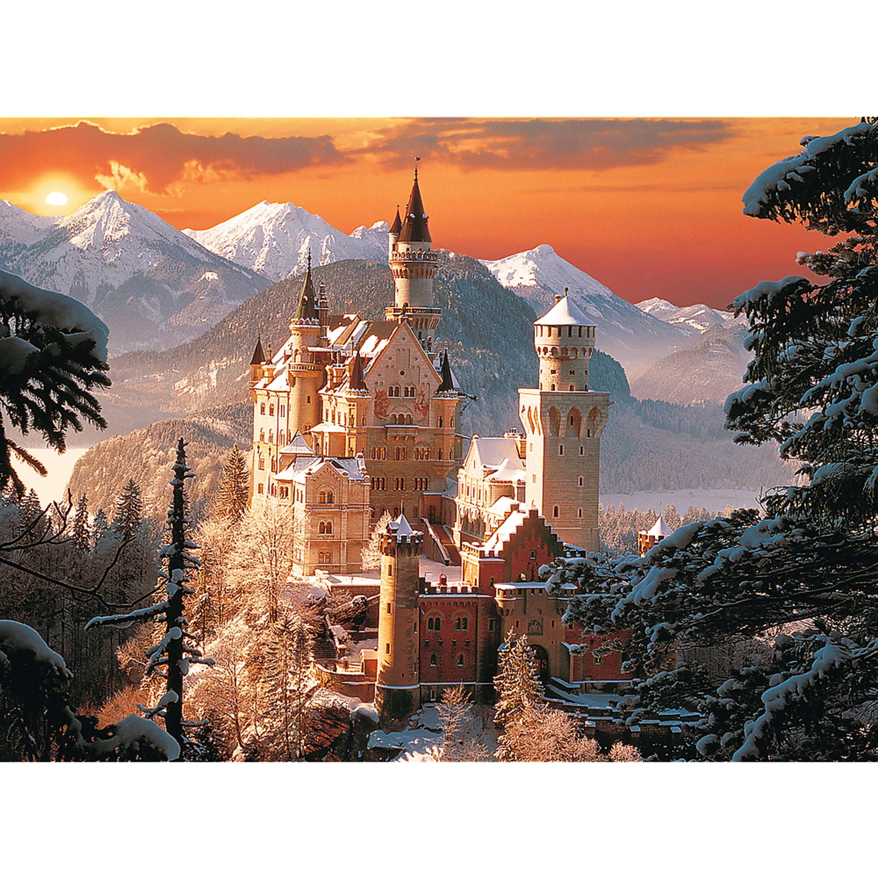 Alt View 1. Trefl - Trefl Red 3000 Piece Puzzle - Wintry Neuschwanstein Castle, Germany / Kirch.