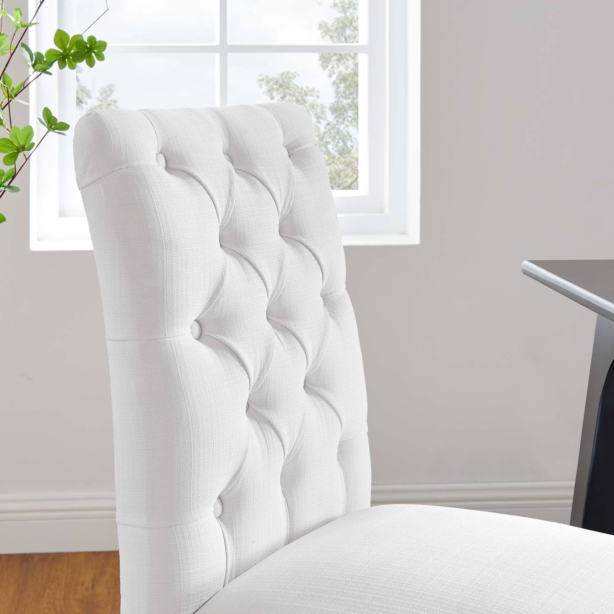 Alt View 4. Modway - Duchess Button Tufted Fabric Dining Chair by Modway - White.