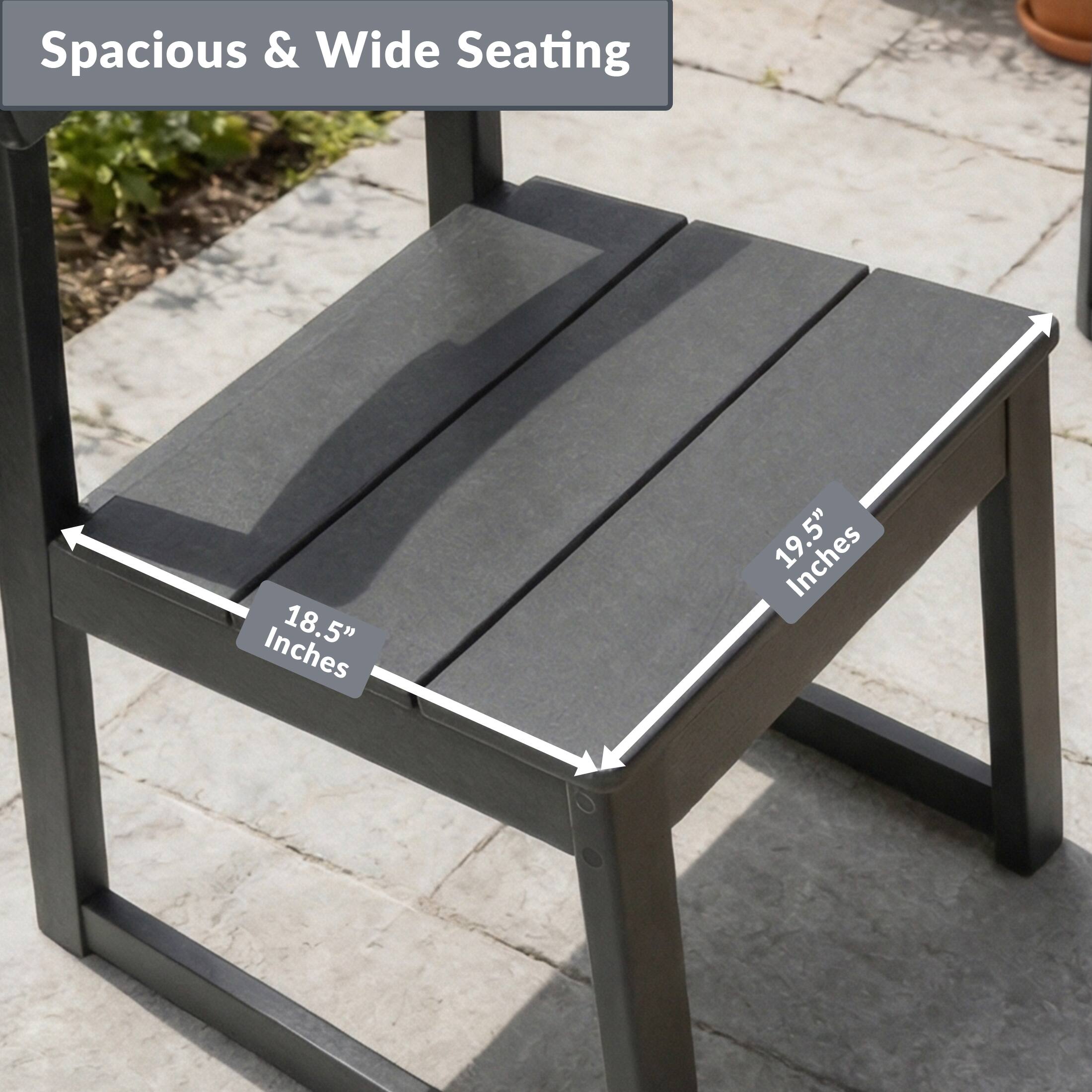 Spacious & Wide Seating  
18.5" Inches  
19.5" Inches