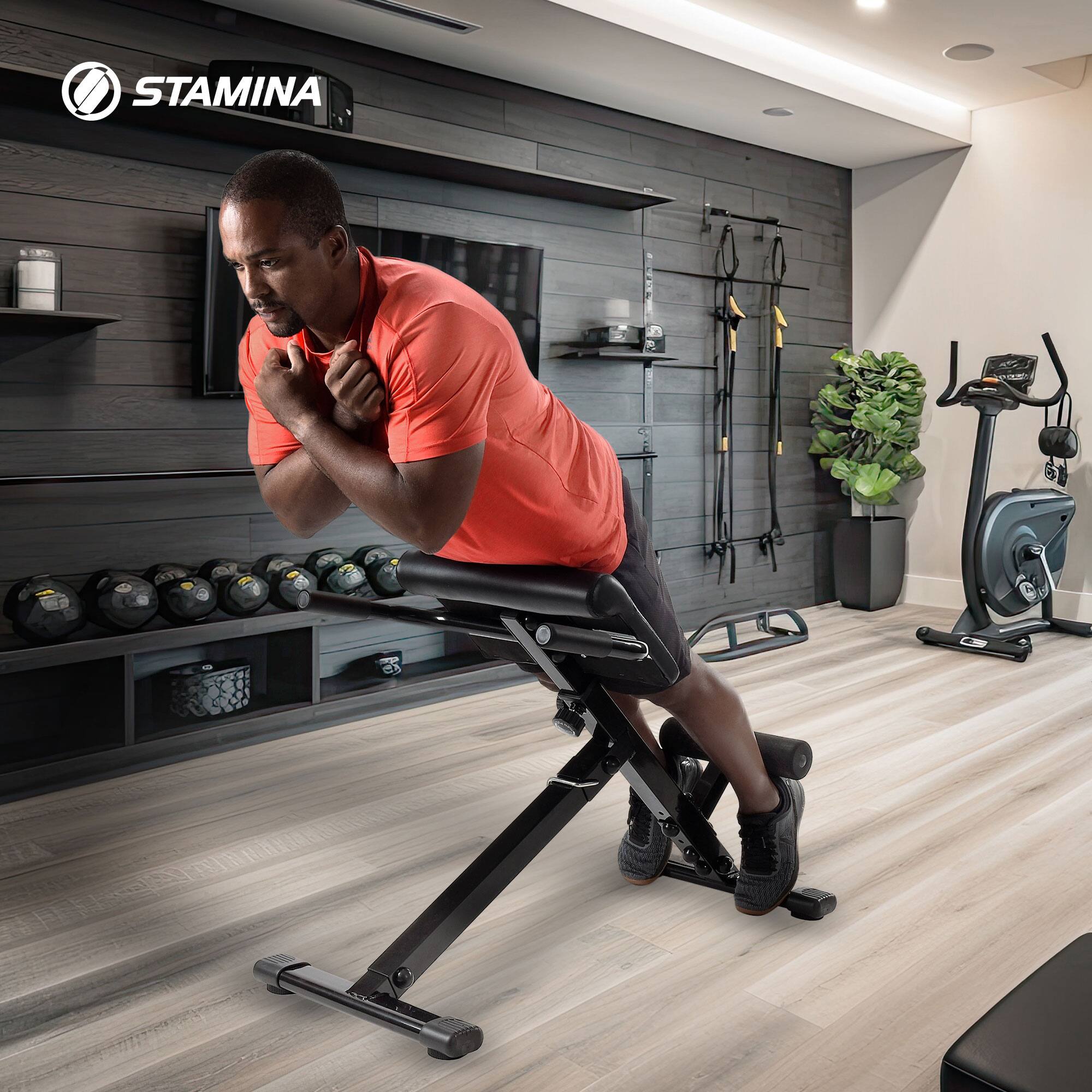 Alt View 2. Stamina Products - Stamina X Adjustable Ab Back Core Strength Exercise Fitness Hyperextension Bench - Black.