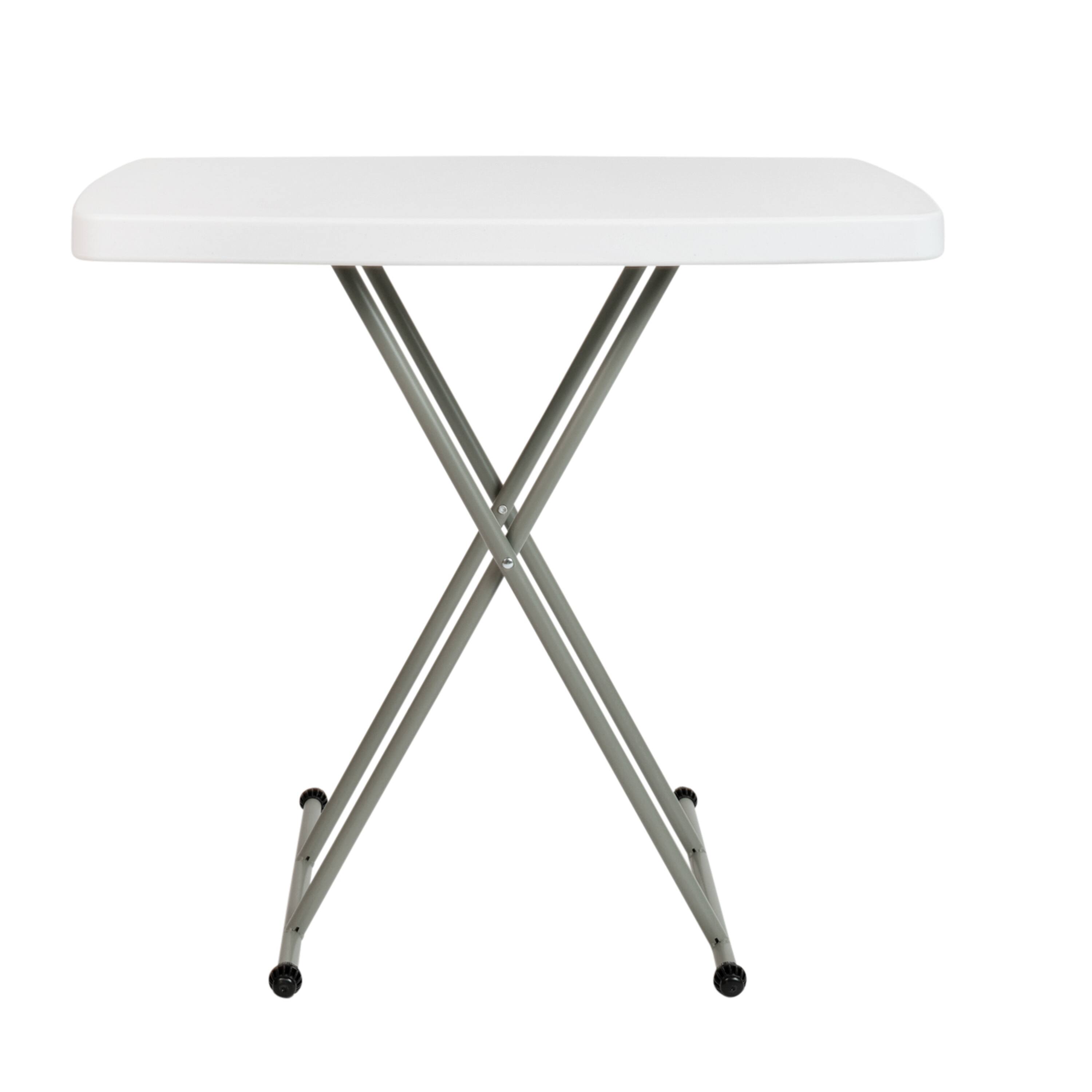 Alt View 20. Alamont Home - Indoor/Outdoor Plastic Folding Table, Adjustable Height Commercial Grade Side Table, Laptop Table, TV Tray - Granite White.