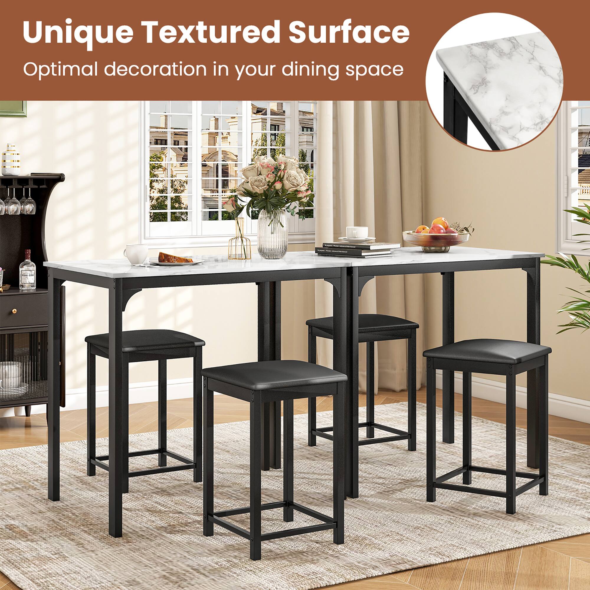 Unique Textured Surface  
Optimal decoration in your dining space