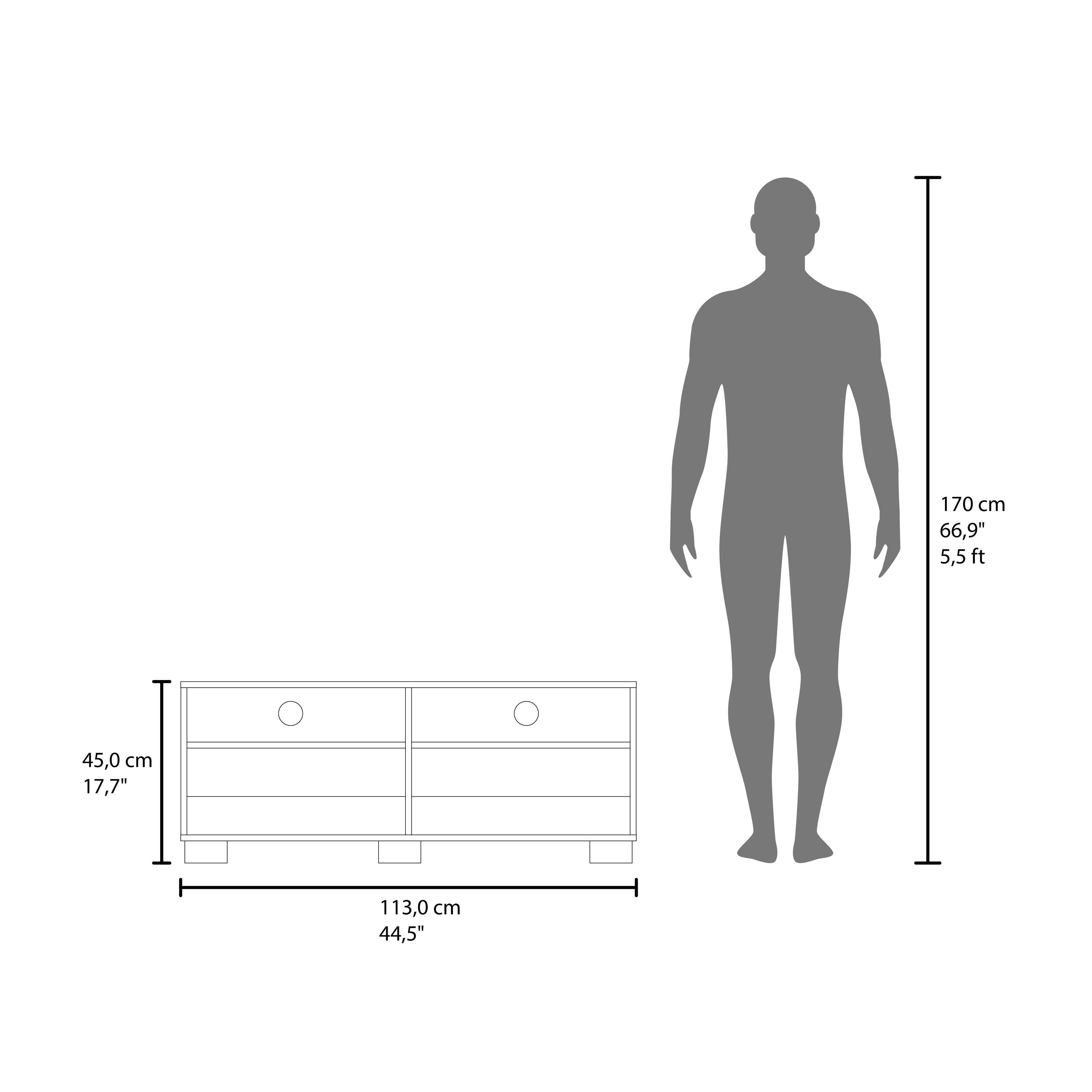170 cm  
66,9"  
5,5 ft  
45,0 cm  
17,7"  
113,0 cm  
44,5"