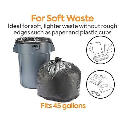 For Soft Waste  
Ideal for soft, lighter waste without rough edges such as paper and plastic cups  
Fits 45 gallons