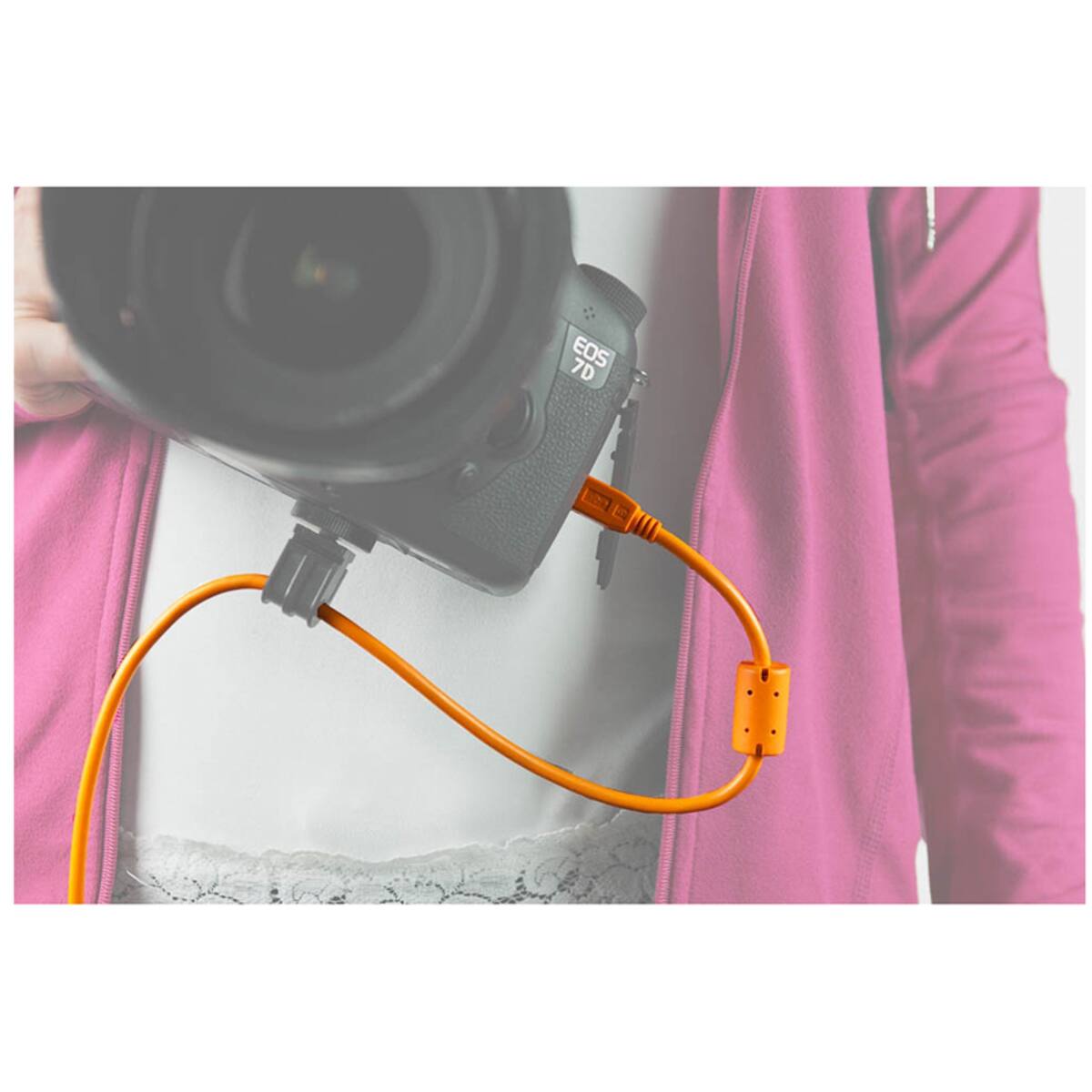 Alt View 4. Tether Tools - Tether Tools TetherPro 15' USB 2.0 A Male to Micro-B 5 Pin Cable, Orange.