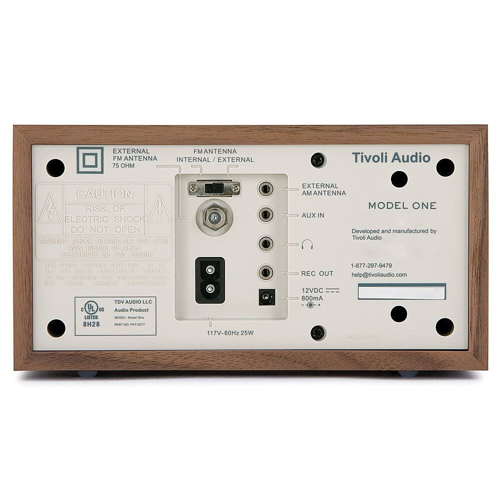 Back. Tivoli Audio - Model One Shelf Speaker with Wood Finish - Walnut/Beige.