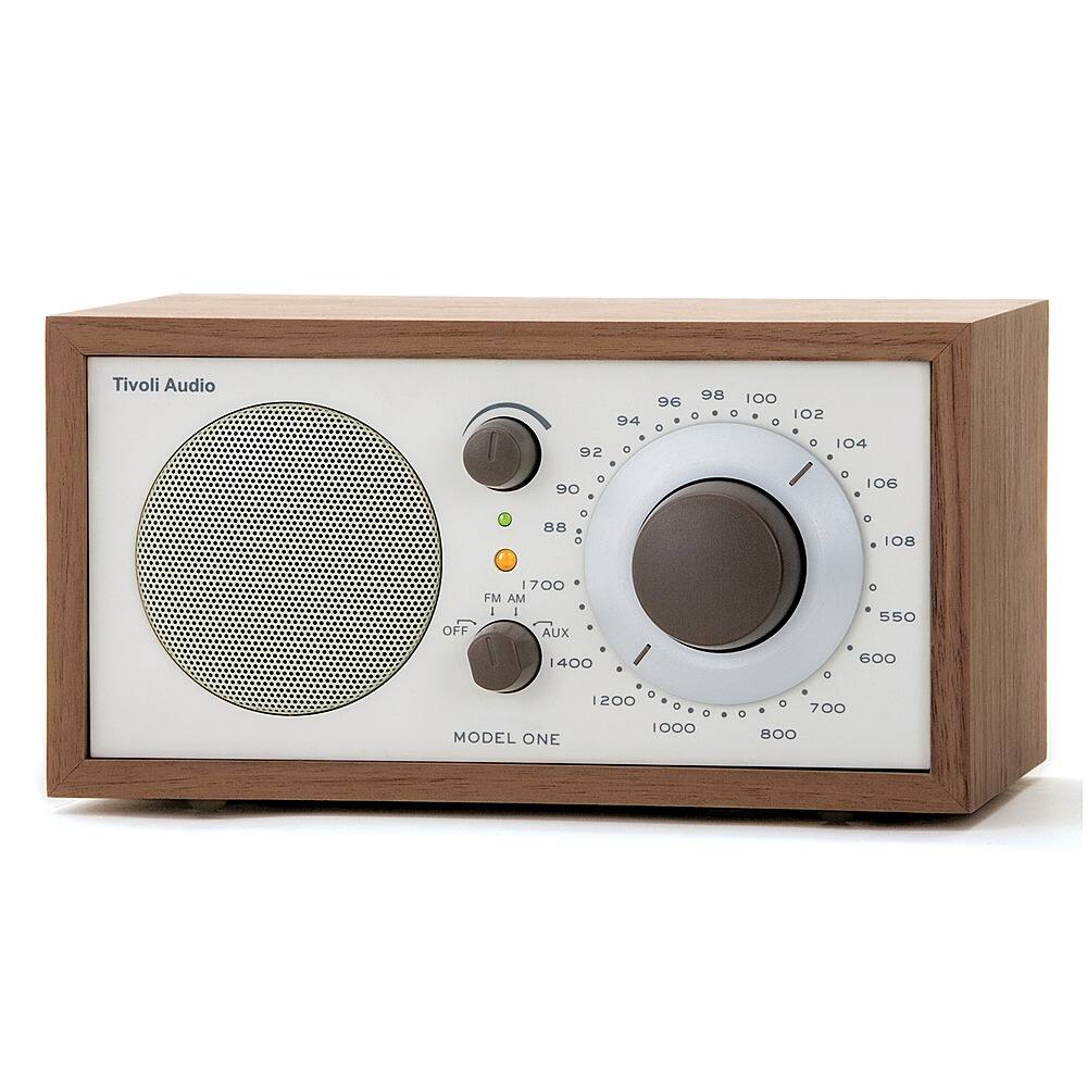 Angle. Tivoli Audio - Model One Shelf Speaker with Wood Finish - Walnut/Beige.