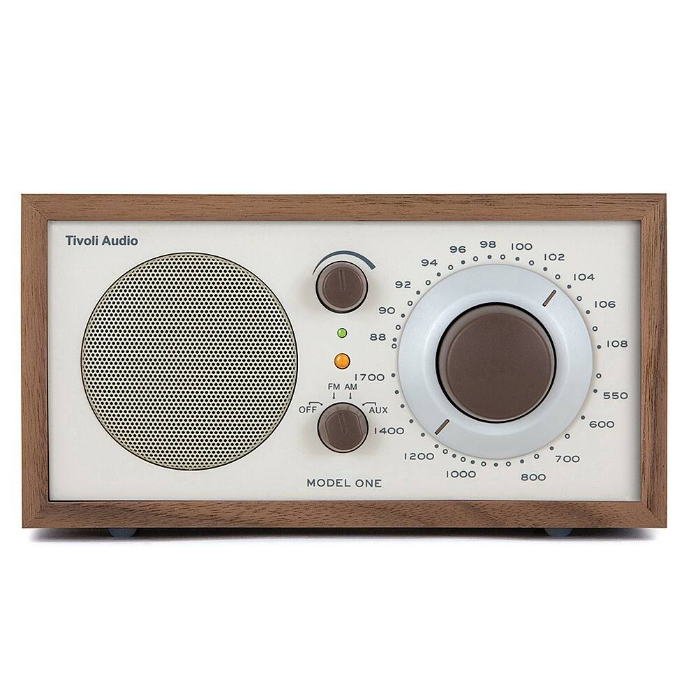 Front. Tivoli Audio - Model One Shelf Speaker with Wood Finish - Walnut/Beige.