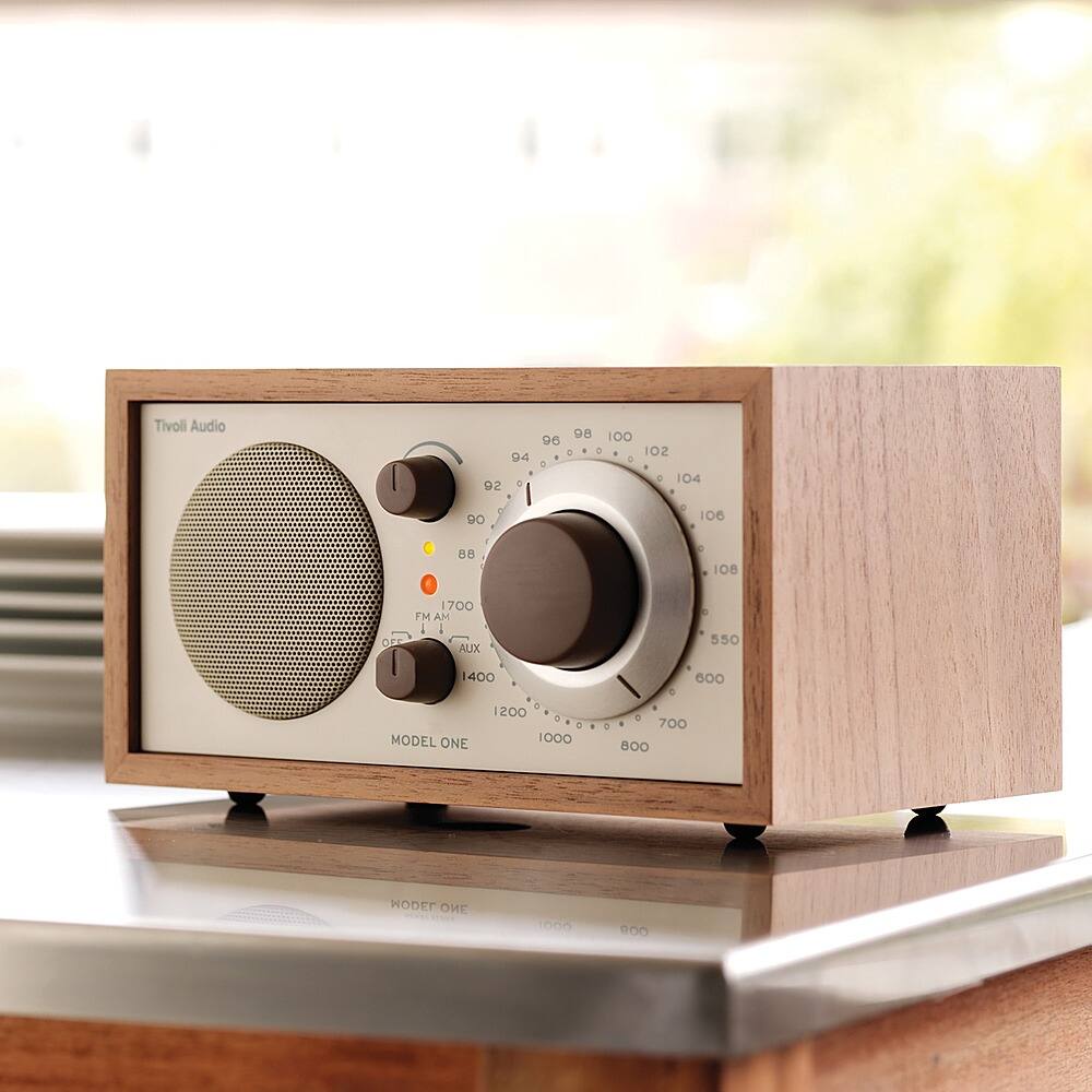 Alt View 12. Tivoli Audio - Model One Shelf Speaker with Wood Finish - Walnut/Beige.