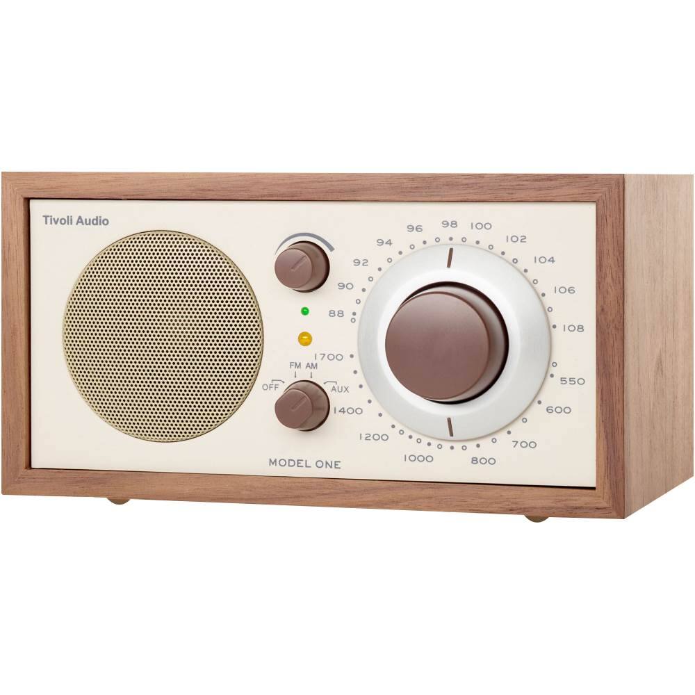 Left. Tivoli Audio - Model One Shelf Speaker with Wood Finish - Walnut/Beige.