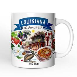 OrnamentallyYou - Artistic Louisiana State Themes and Landmarks Mug - White