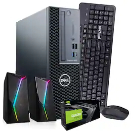 Dell - Refurbished Excellent - Precision 3431 Desktop Computer-Intel i5-NVIDIA Quadro P620-32GB RAM-2TB SSD-Spkr-Kybd/Mse-Win 11 Pro - Black
