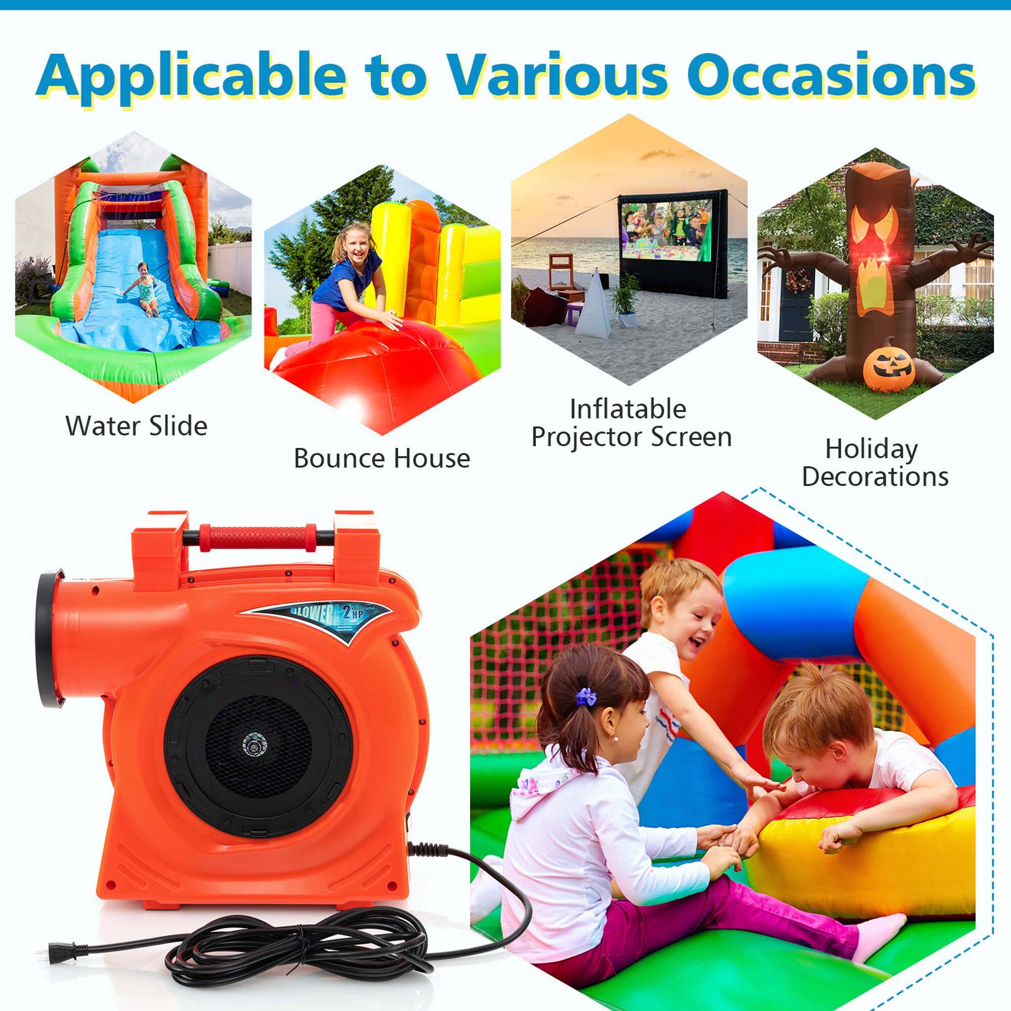 Applicable to Various Occasions

- Water Slide
- Bounce House
- Inflatable Projector Screen
- Holiday Decorations