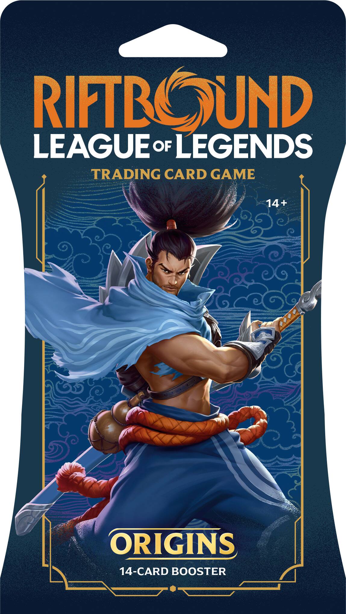 RIFTBOUND  
LEAGUE OF LEGENDS  
TRADING CARD GAME  

14+  

ORIGINS  
14-CARD BOOSTER