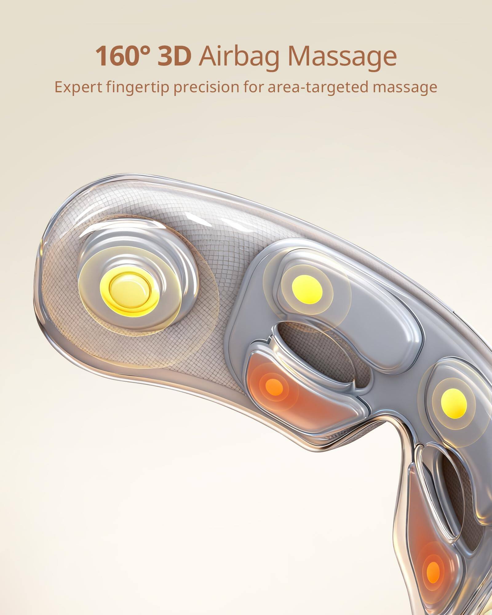 160° 3D Airbag Massage  
Expert fingertip precision for area-targeted massage