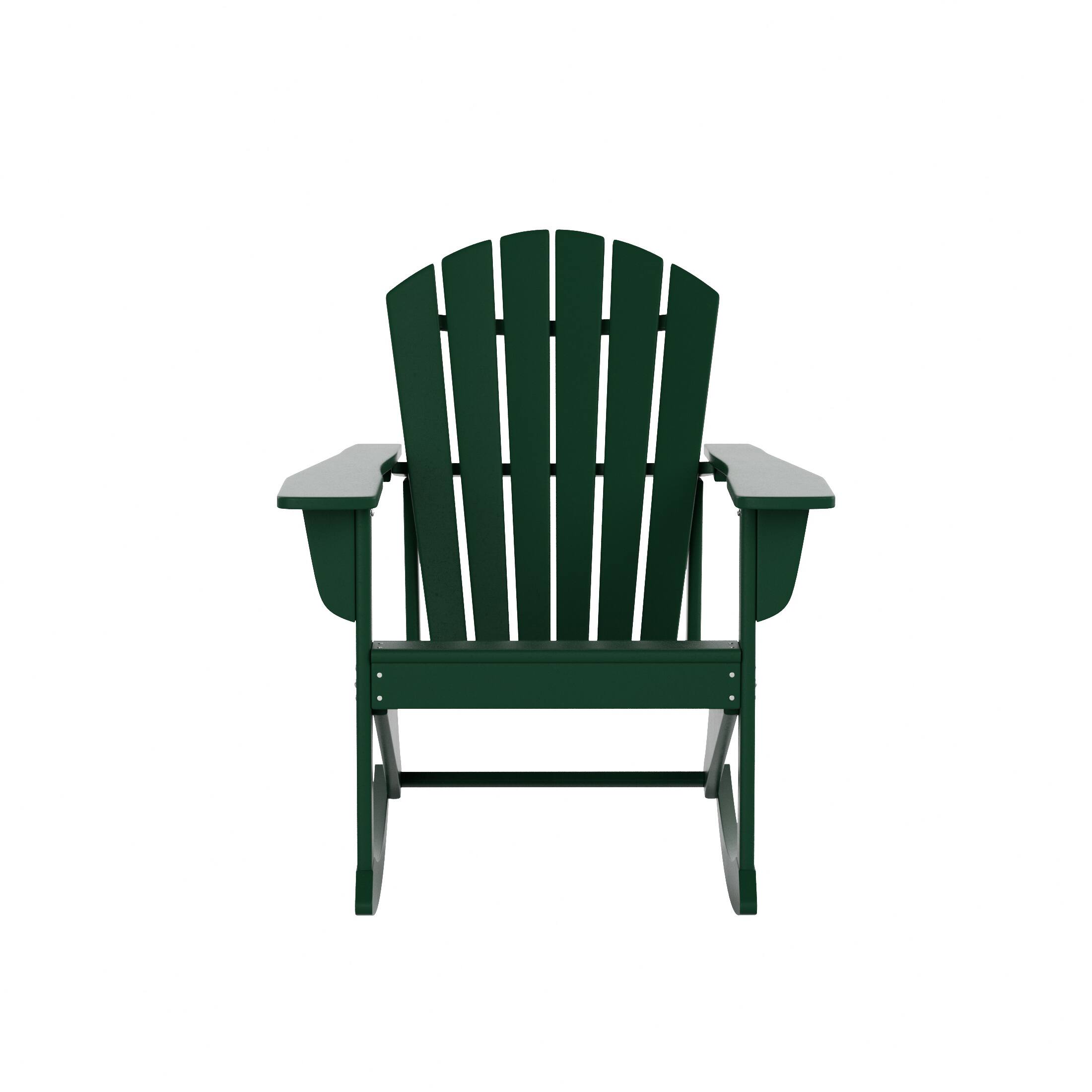 Left. WestinTrends - WestinTrends Dylan Outdoor Patio Poly Plastic Adirondack Rocking Chair - Dark Green.