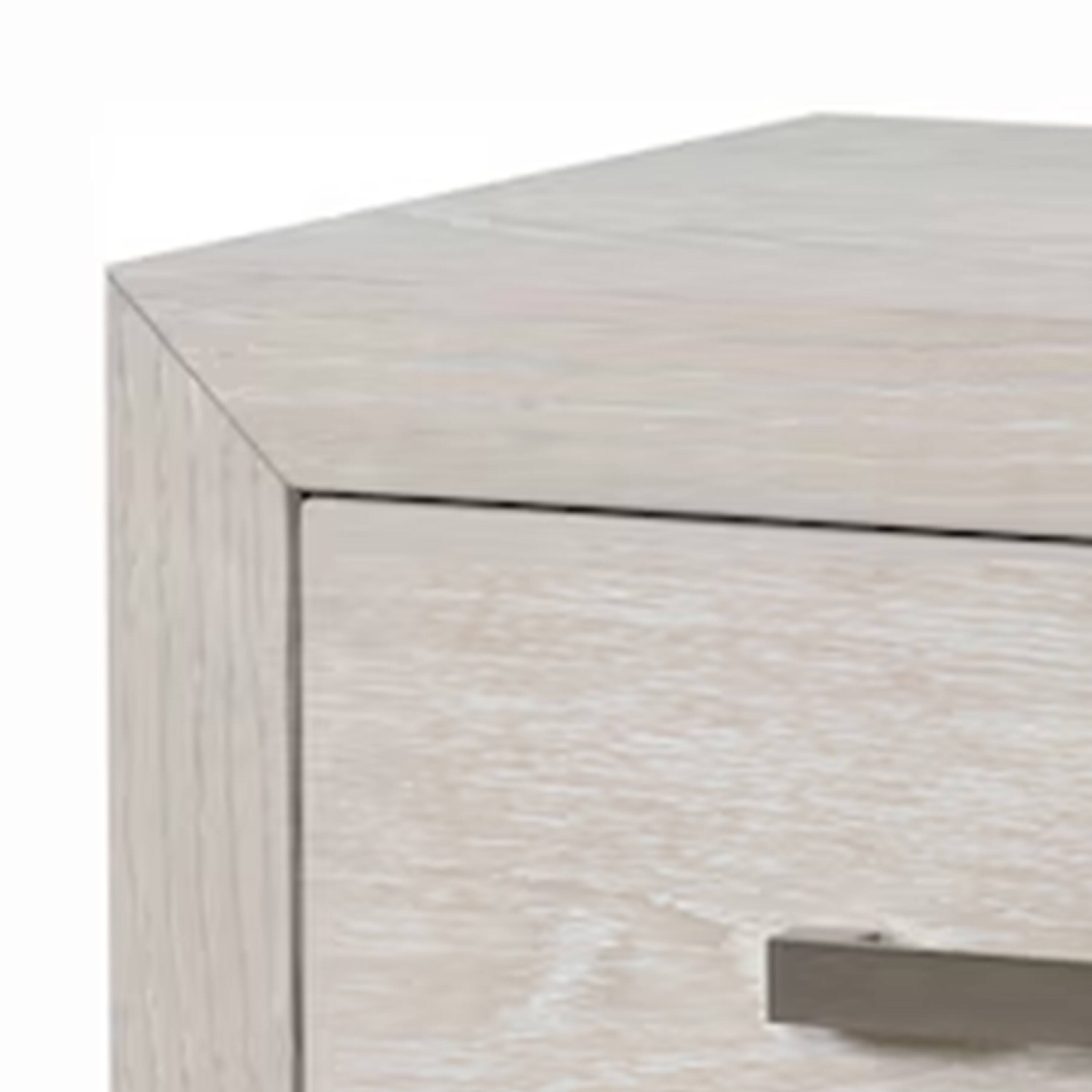 Alt View 1. Manhattan Lane - Kexa Nightstand, USB and LED, 2 Drawers Chrome Handles - Gray, Chrome.