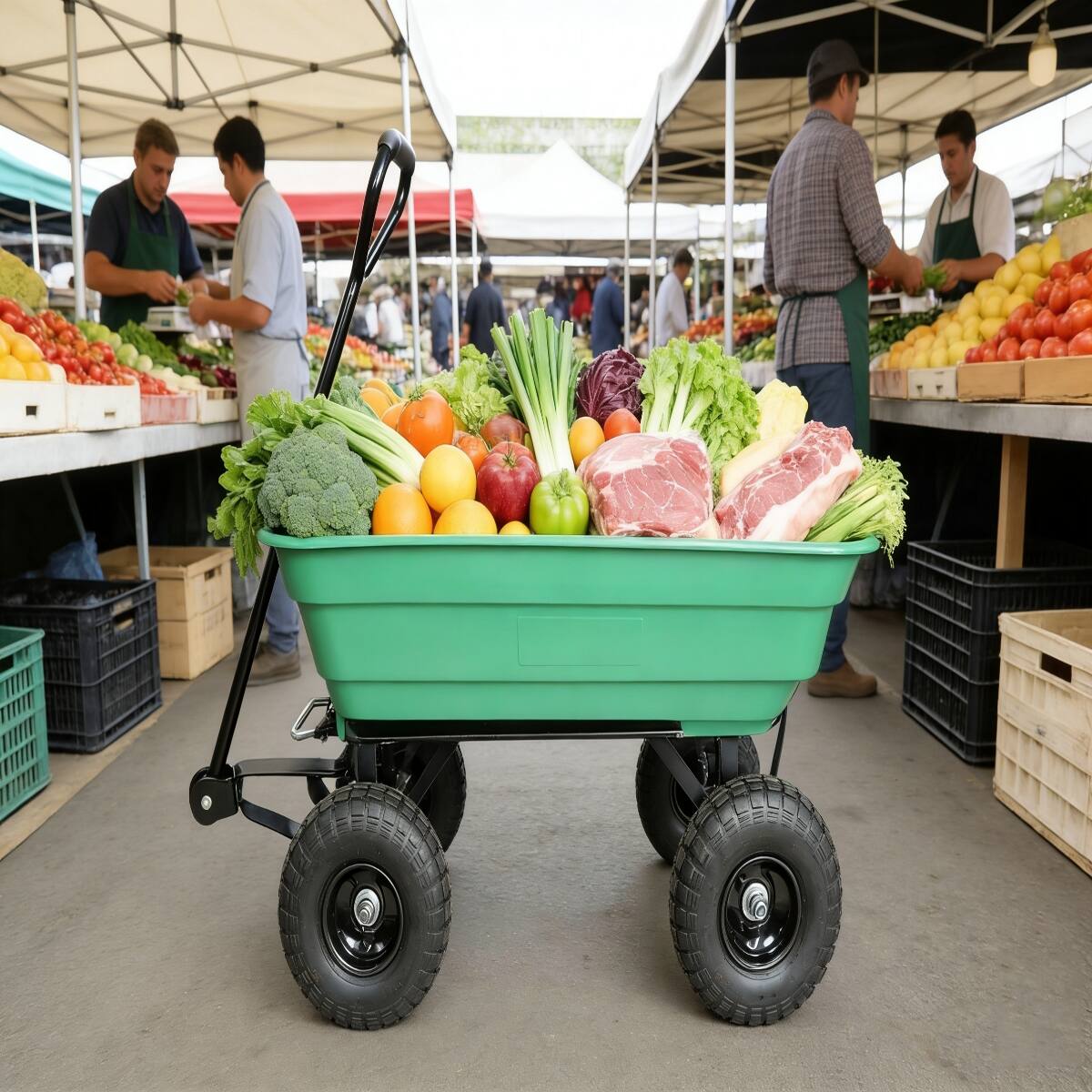Angle. Loheer - Loheer Poly Garden Dump Truck with Steel Frame 300 lb Capacity.