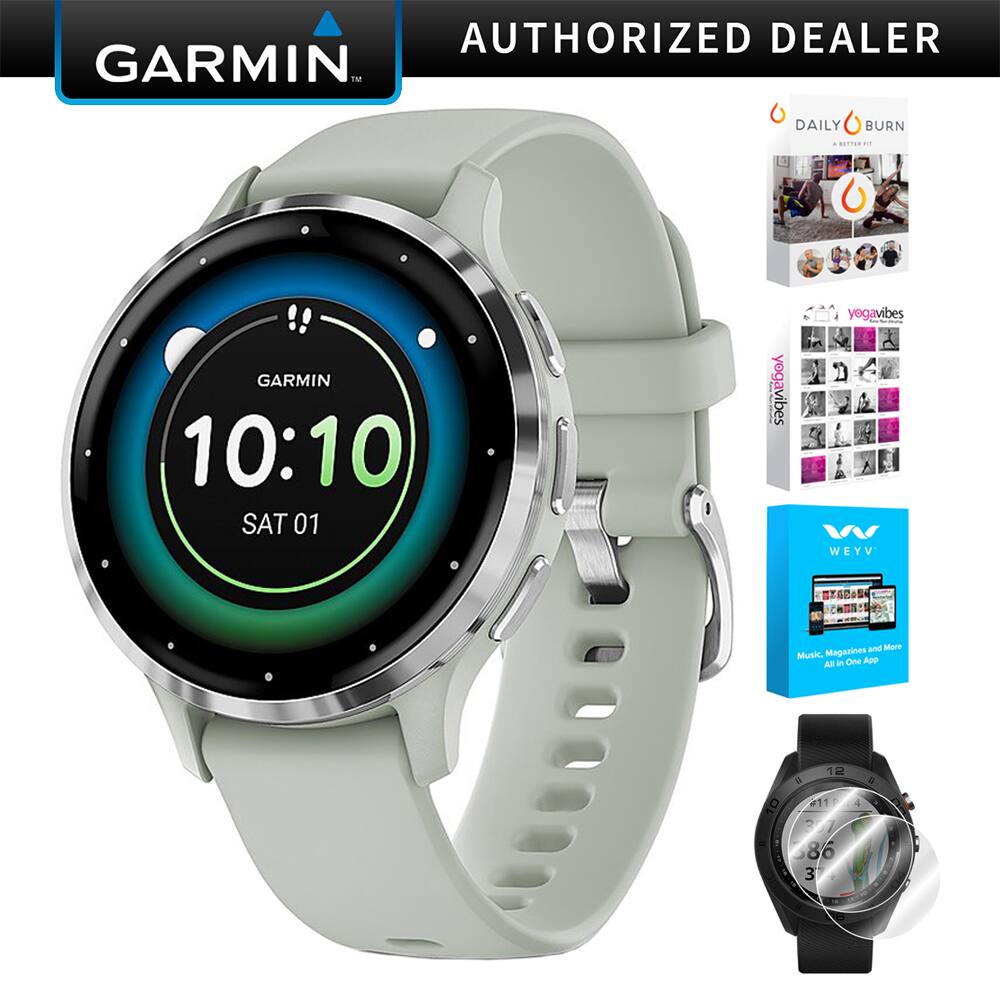 GARMIN  
AUTHORIZED DEALER  

GARMIN  
10:10  
SAT 01  

DAILY BURN  
A FITNESS APP  

yegavibes  

WEYV  
Music, Magazines and More  
All in One App  

yegavibes  

12  
11:14  
86  
3