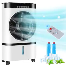 Sugift - Portable Evaporative Air Cooler with Remote and Timer - White