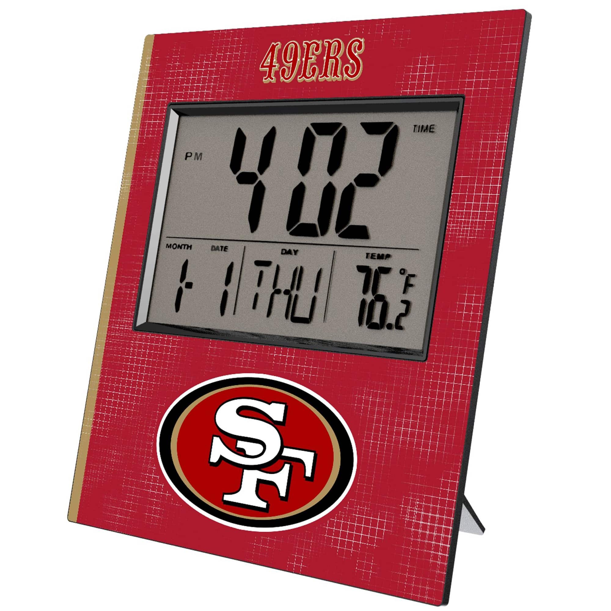 49ERS

TIME  
PM  
4:02  

MONTH DATE DAY TEMP  
1 11 THU 76°F  

10.2