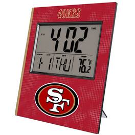Keyscaper - San Francisco 49ers Cross Hatch Digital Desk Clock - Multicolor